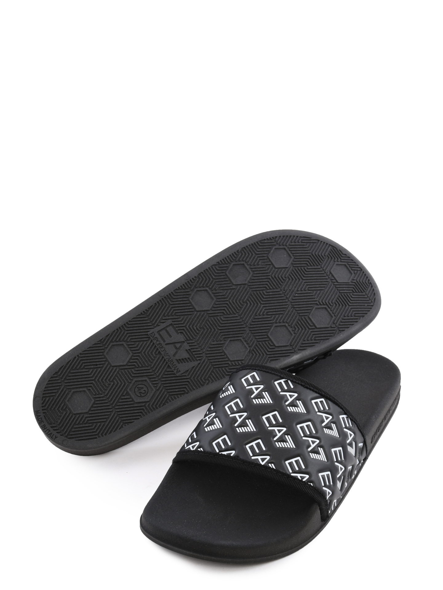 Шлепанцы с черно-белым монограммным логотипом на союзке — купить в интернет-магазине Verdistore