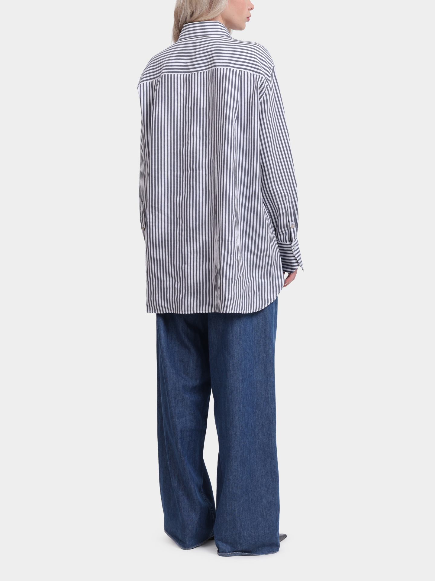 Рубашка INES 002 из вискозы в полоску  — купить в интернет-магазине Verdistore