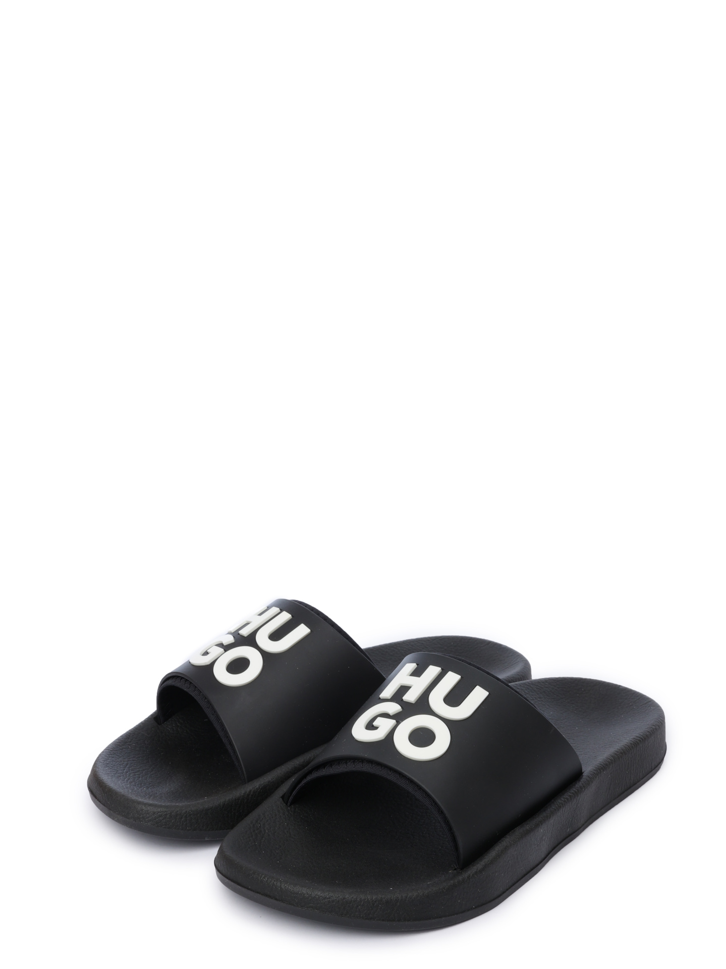 Шлепанцы массивные черные с белым логотипом на союзке — купить в интернет-магазине Verdistore