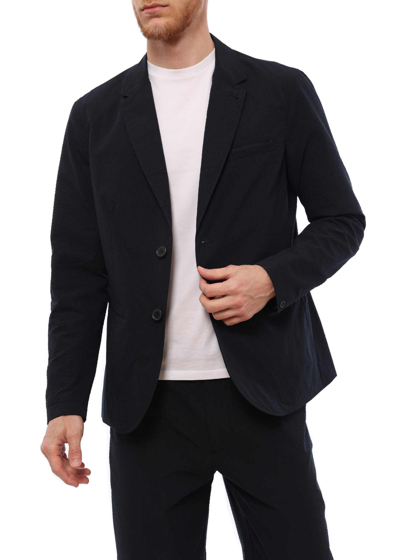 Пиджак Armani Exchange 3RZG22 ZN1AZ 1510 темно-синий мужской из текстурной ткани — купить в интернет-магазине Verdistore