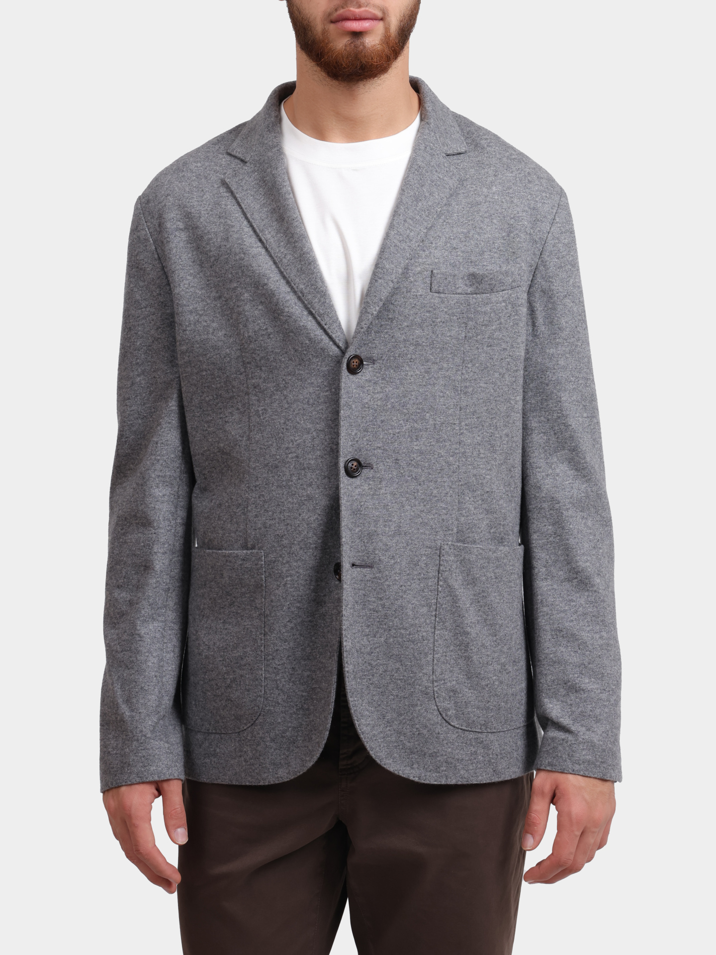 Пиджак Brunello Cucinelli ML8968J01 C210 серый мужской из кашемира — купить в интернет-магазине Verdistore