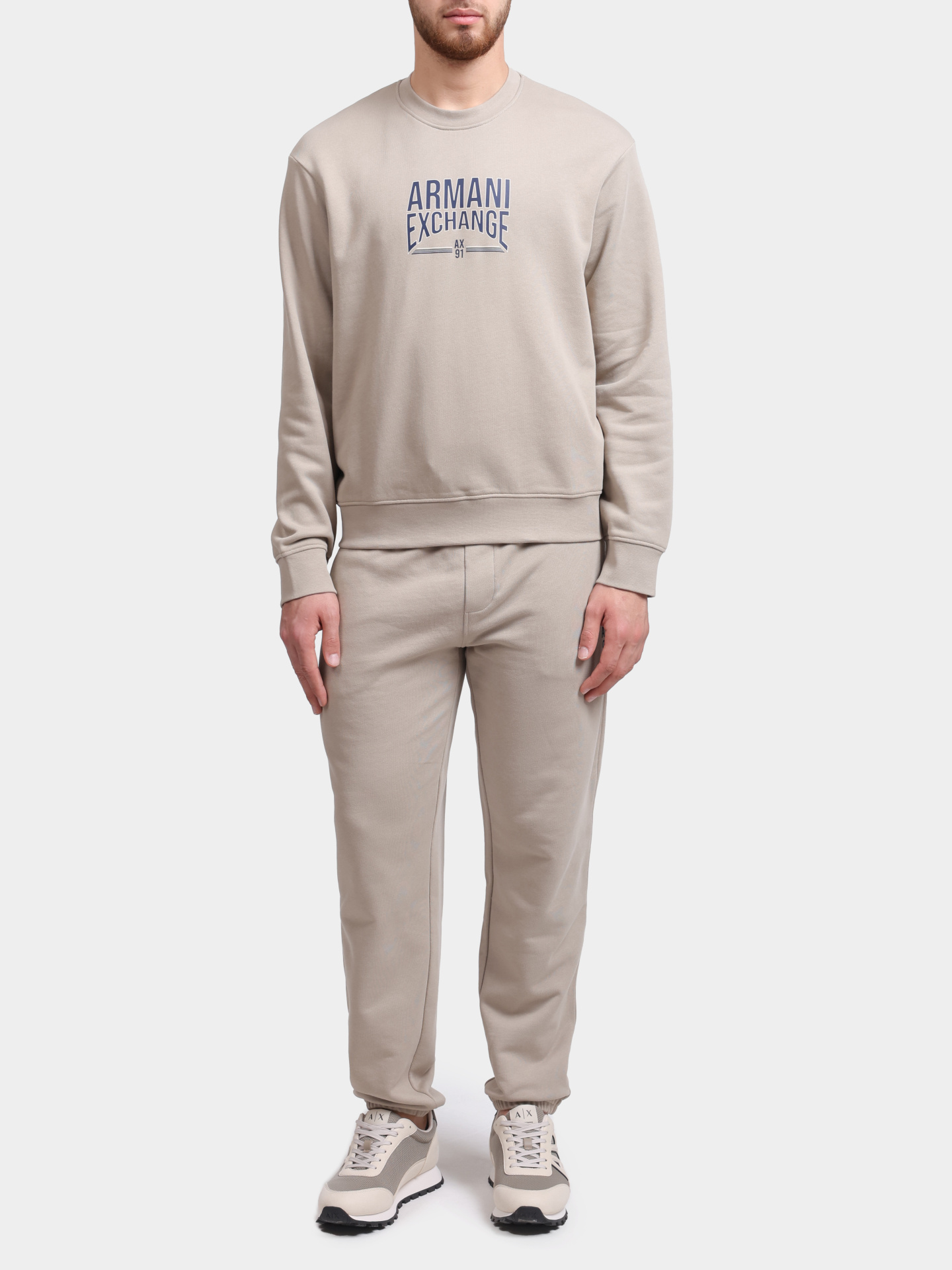 Брюки A|X XM002447 AF22124 U6229 спортивные бежевые мужские на поясе-кулиске — купить в интернет-магазине Verdistore