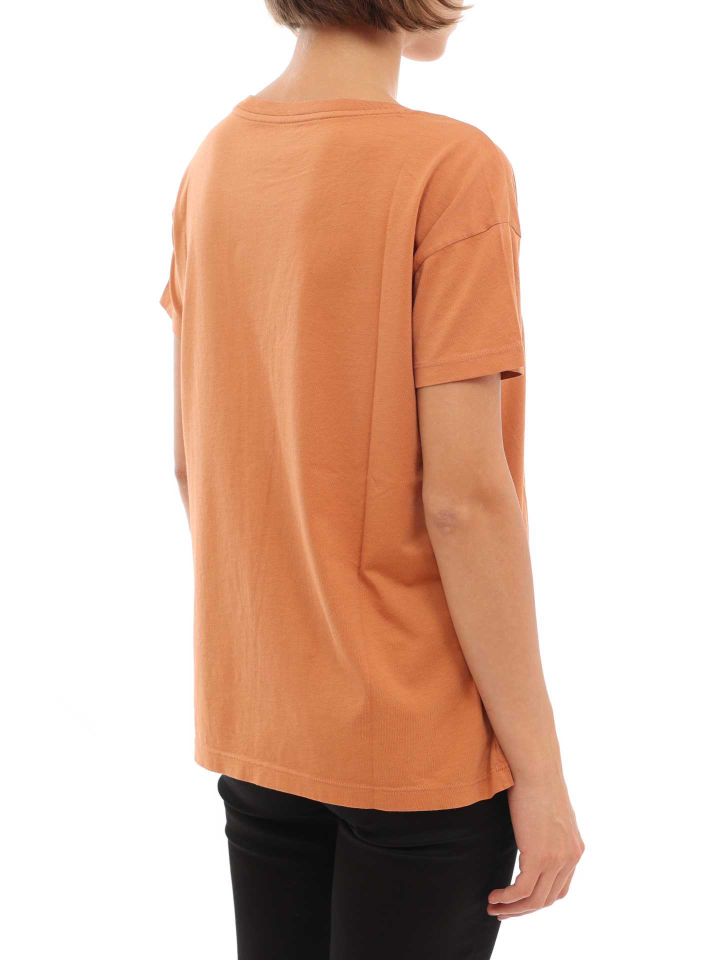 Футболка Armani Exchange 3LYTKX YJ6VZ 1764 оранжевая женская из хлопка — купить в интернет-магазине Verdistore