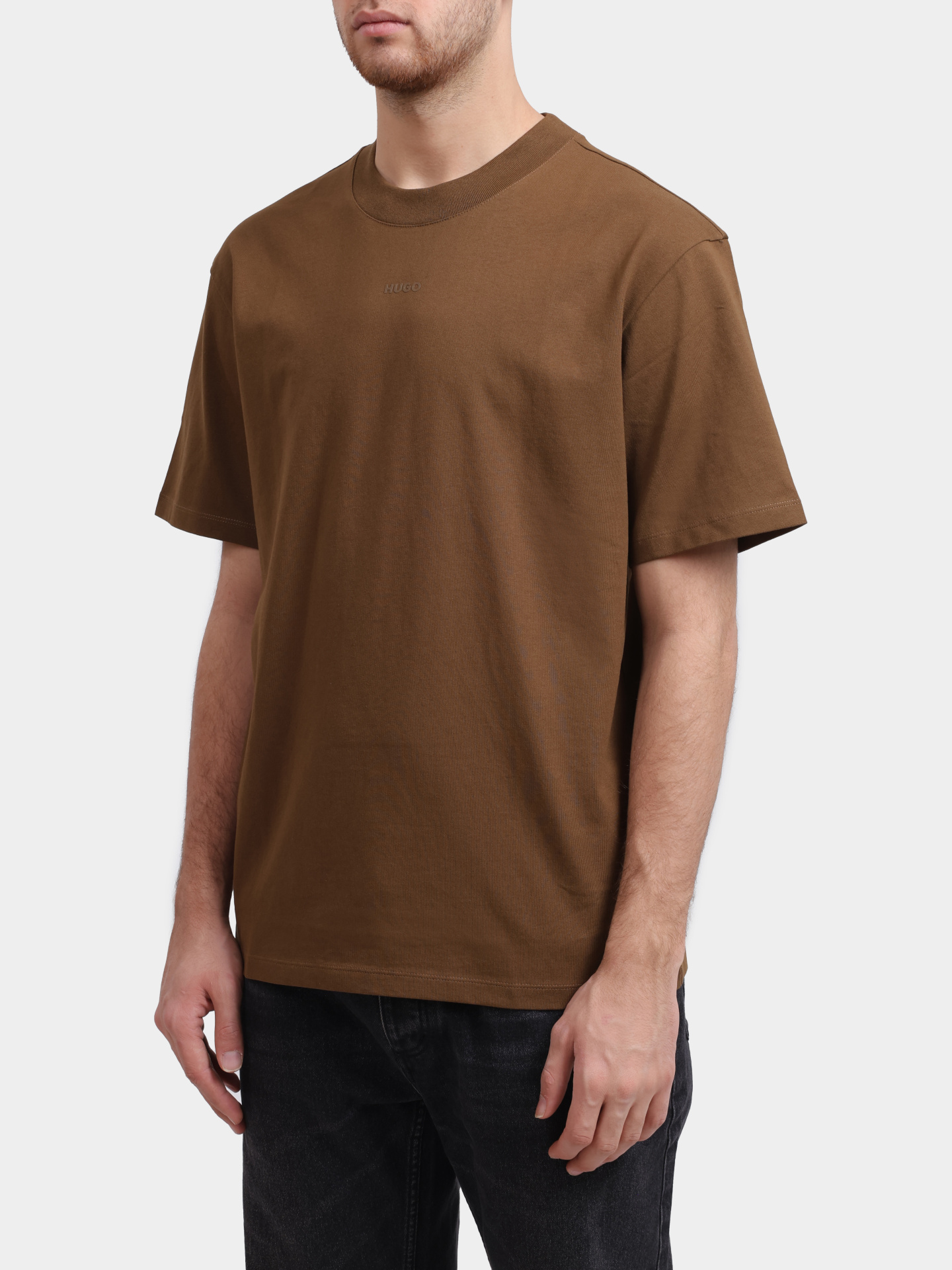 Футболка Hugo Dapolino 10248326 мужская коричневая — купить в интернет-магазине Verdistore