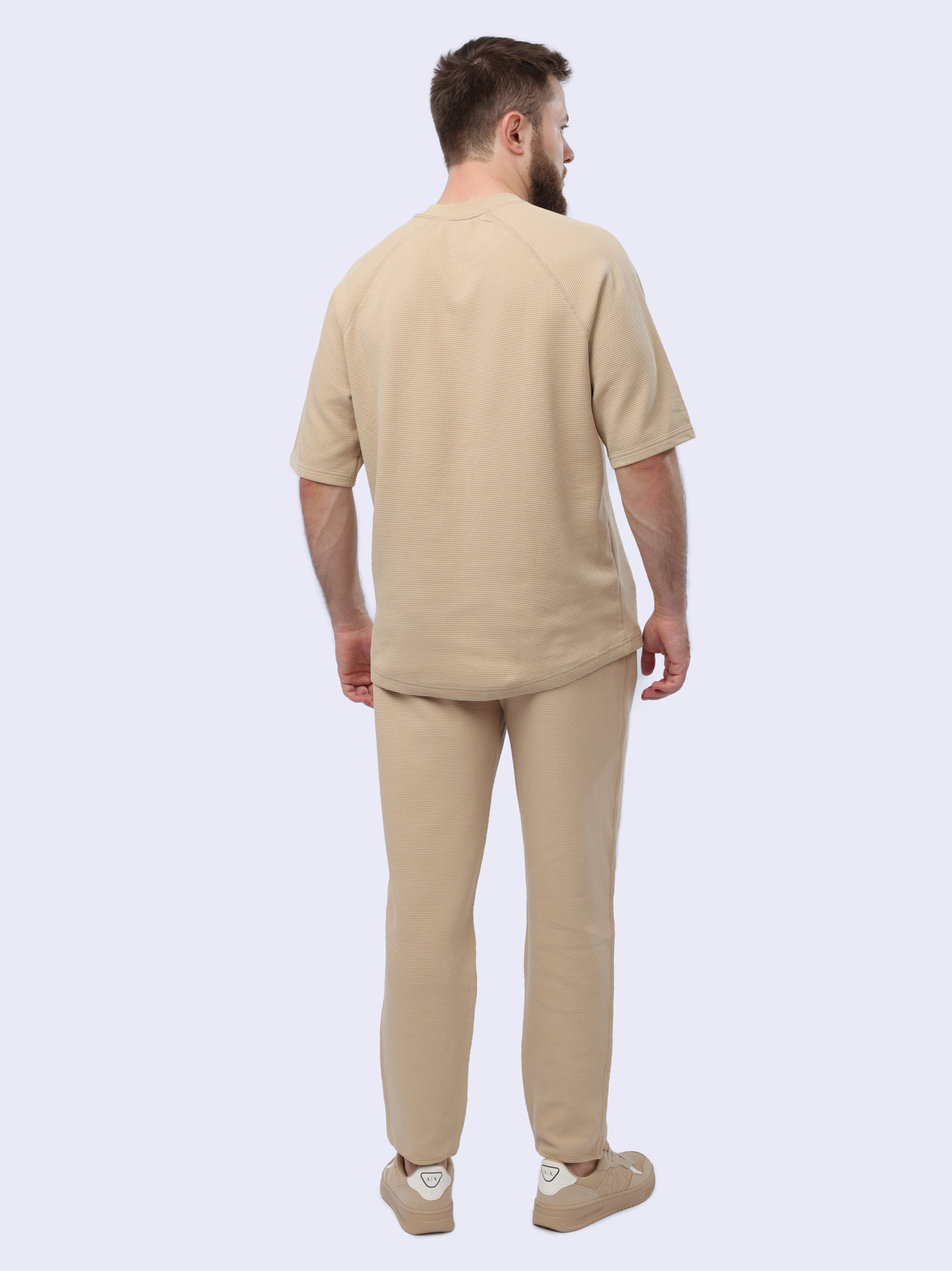 Футболка Armani Exchange 3DZMHC ZJXPZ 1794 бежевая мужская из текстурной ткани — купить в интернет-магазине Verdistore