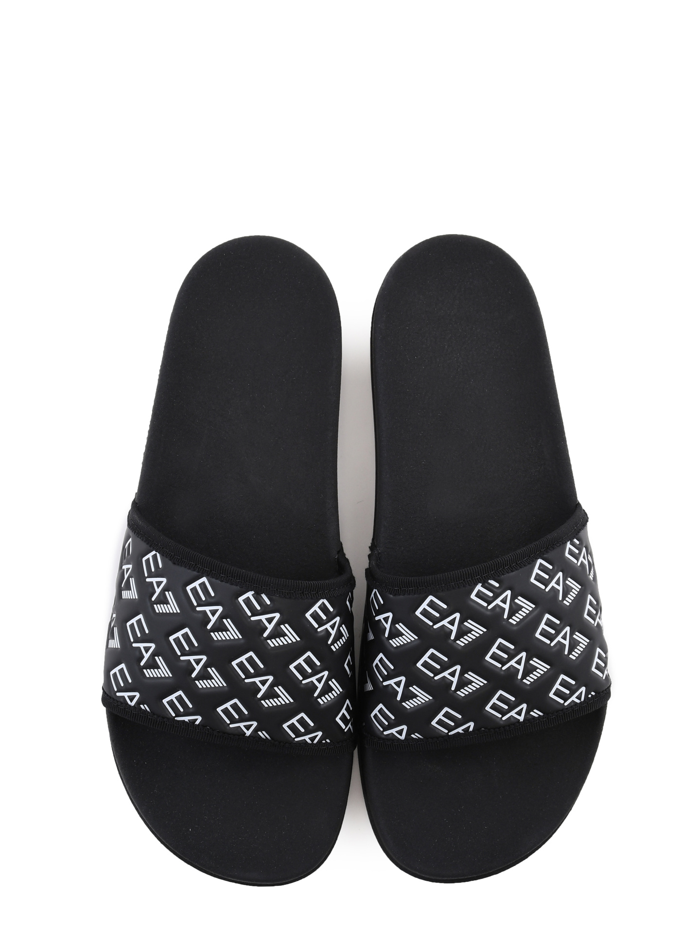 Шлепанцы с черно-белым монограммным логотипом на союзке — купить в интернет-магазине Verdistore