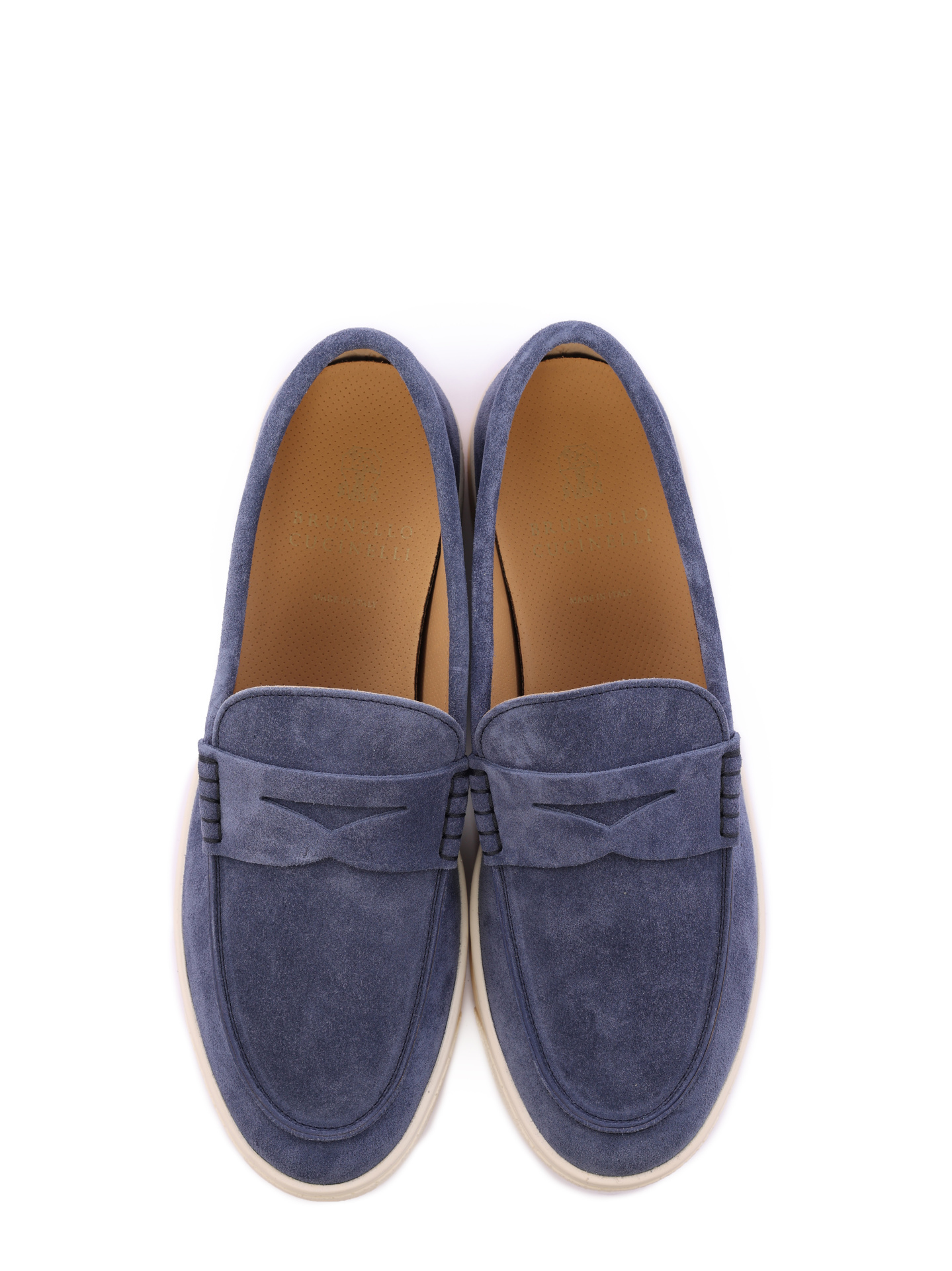 Лоферы Brunello Cucinelli MZUSILN285 C7665 синие мужские из замши — купить в интернет-магазине Verdistore