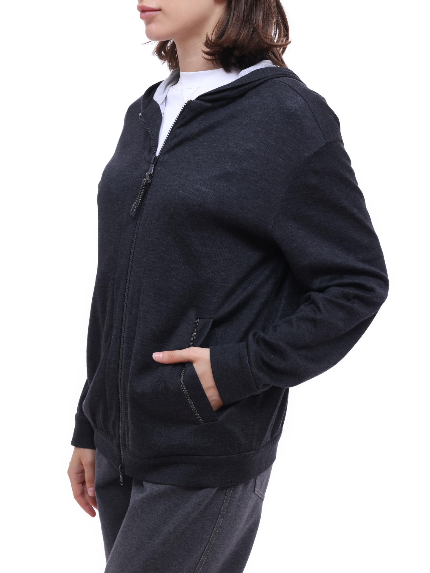 Толстовка Brunello Cucinelli MD828SB806 C8398 темно-серая женская — купить в интернет-магазине Verdistore