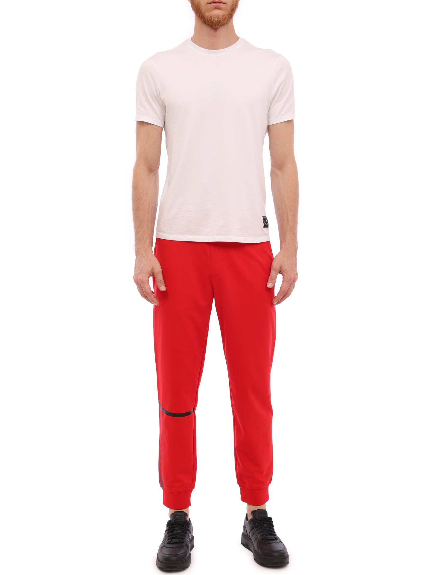 Брюки спортивные Armani Exchange 3KZPFE ZJ9FZ хлопковые мужские с контрастной отделкой — купить в интернет-магазине Verdistore