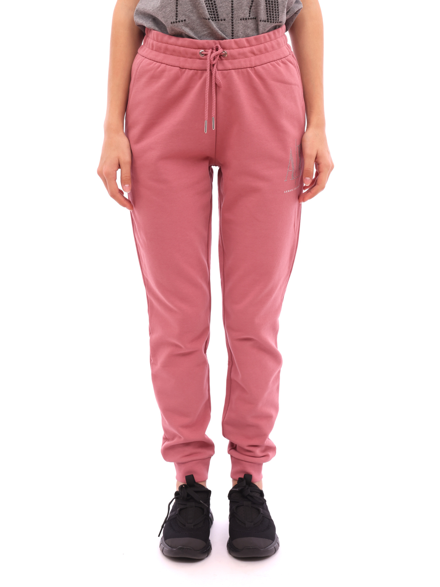 Брюки спортивные Armani Exchange 8NYPDX YJ68Z 1493 розовые женские с манжетами — купить в интернет-магазине Verdistore