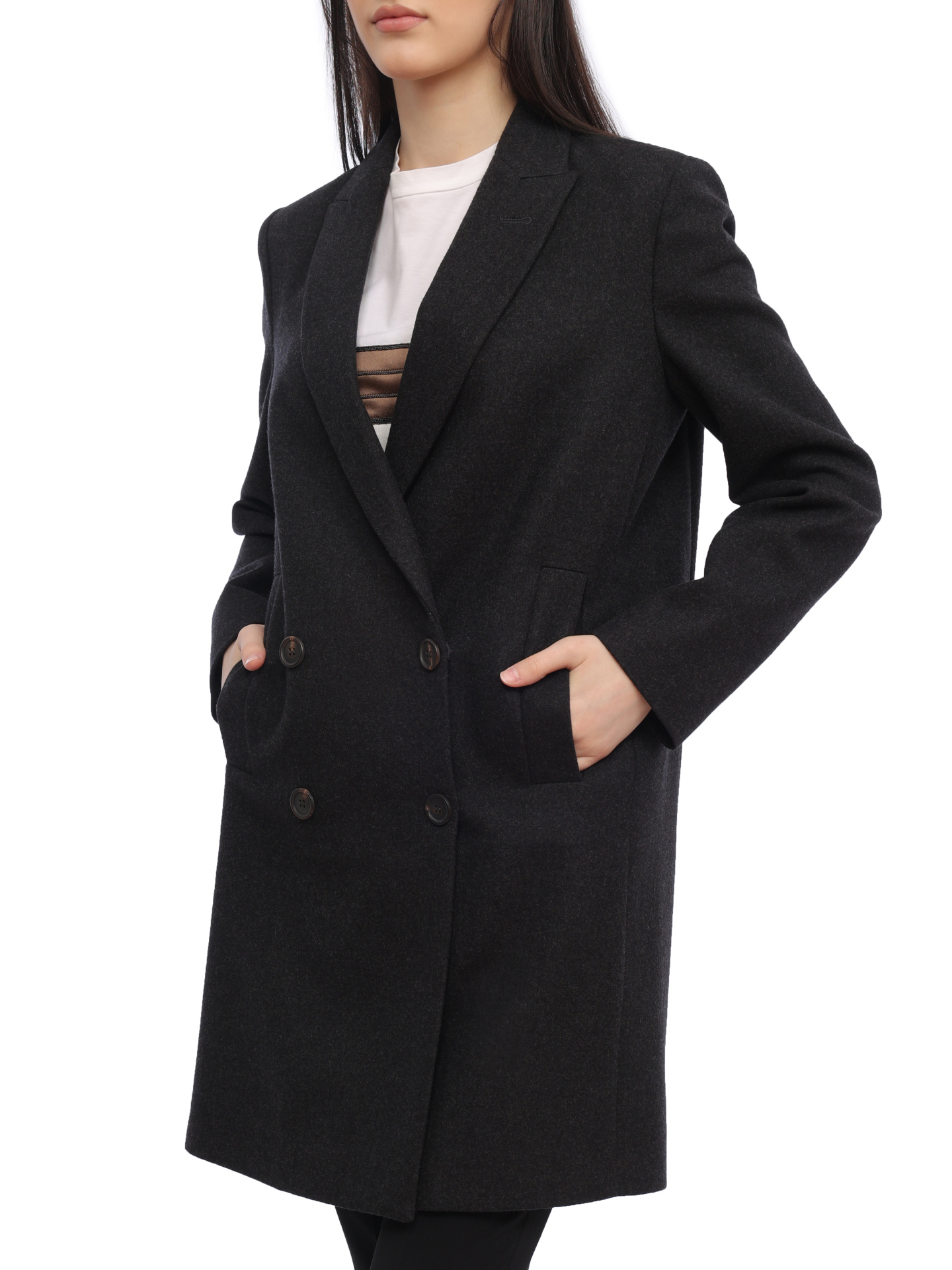 Пальто Brunello Cucinelli MA5124536 шерстяное женское — купить в интернет-магазине Verdistore