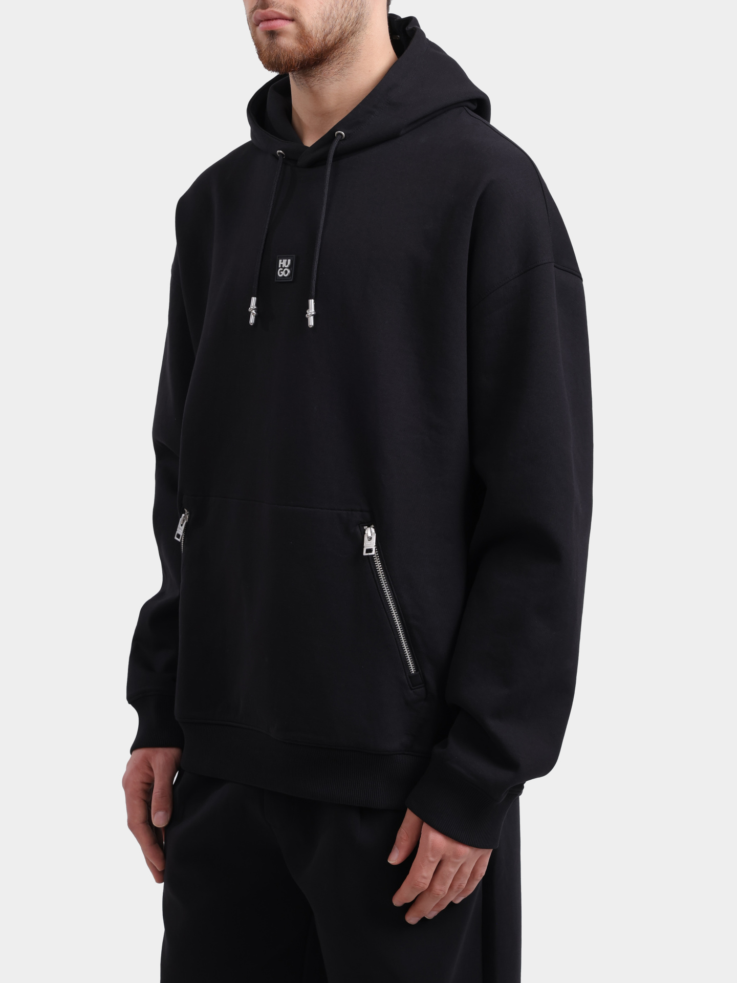 Худи Hugo Dargenhood 10267272 черное мужское — купить в интернет-магазине Verdistore