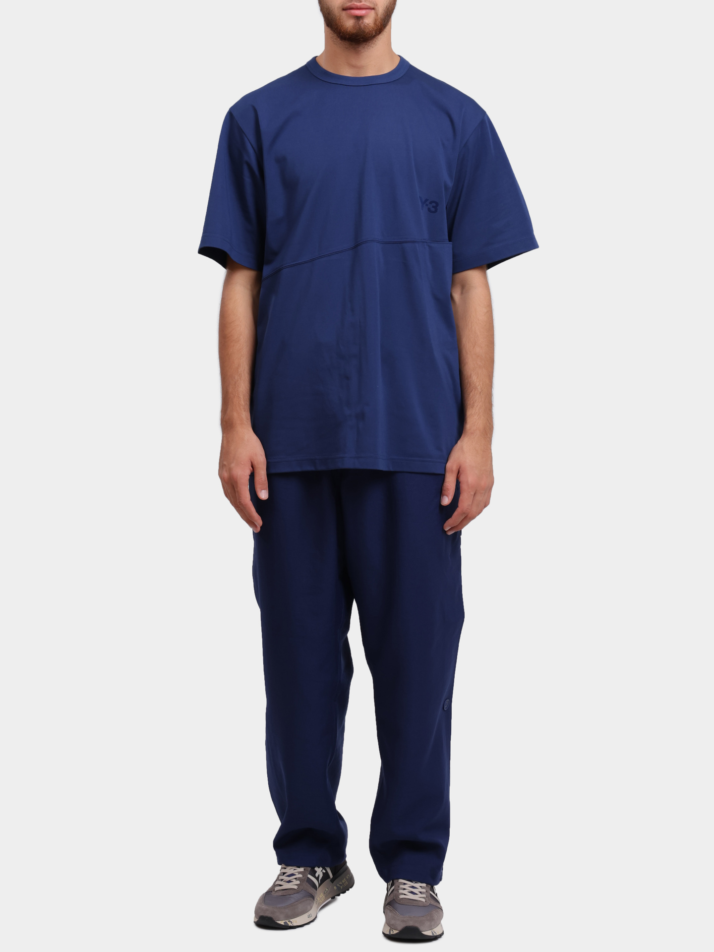 Футболка Y-3 JM3240 синяя мужская с логотипом — купить в интернет-магазине Verdistore