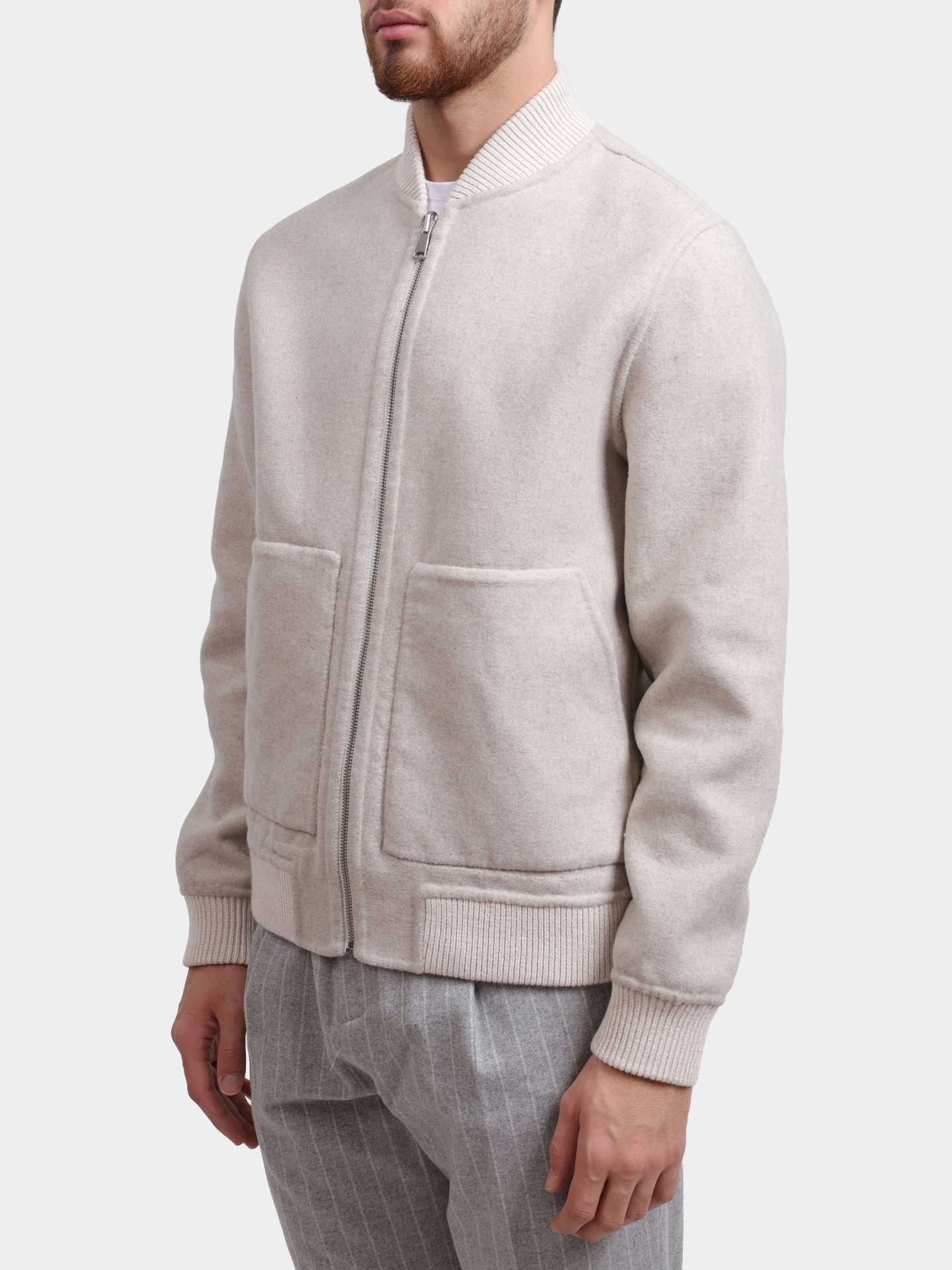 Бомбер Paul Taylor PT7JK F016 001 молочный мужской — купить в интернет-магазине Verdistore