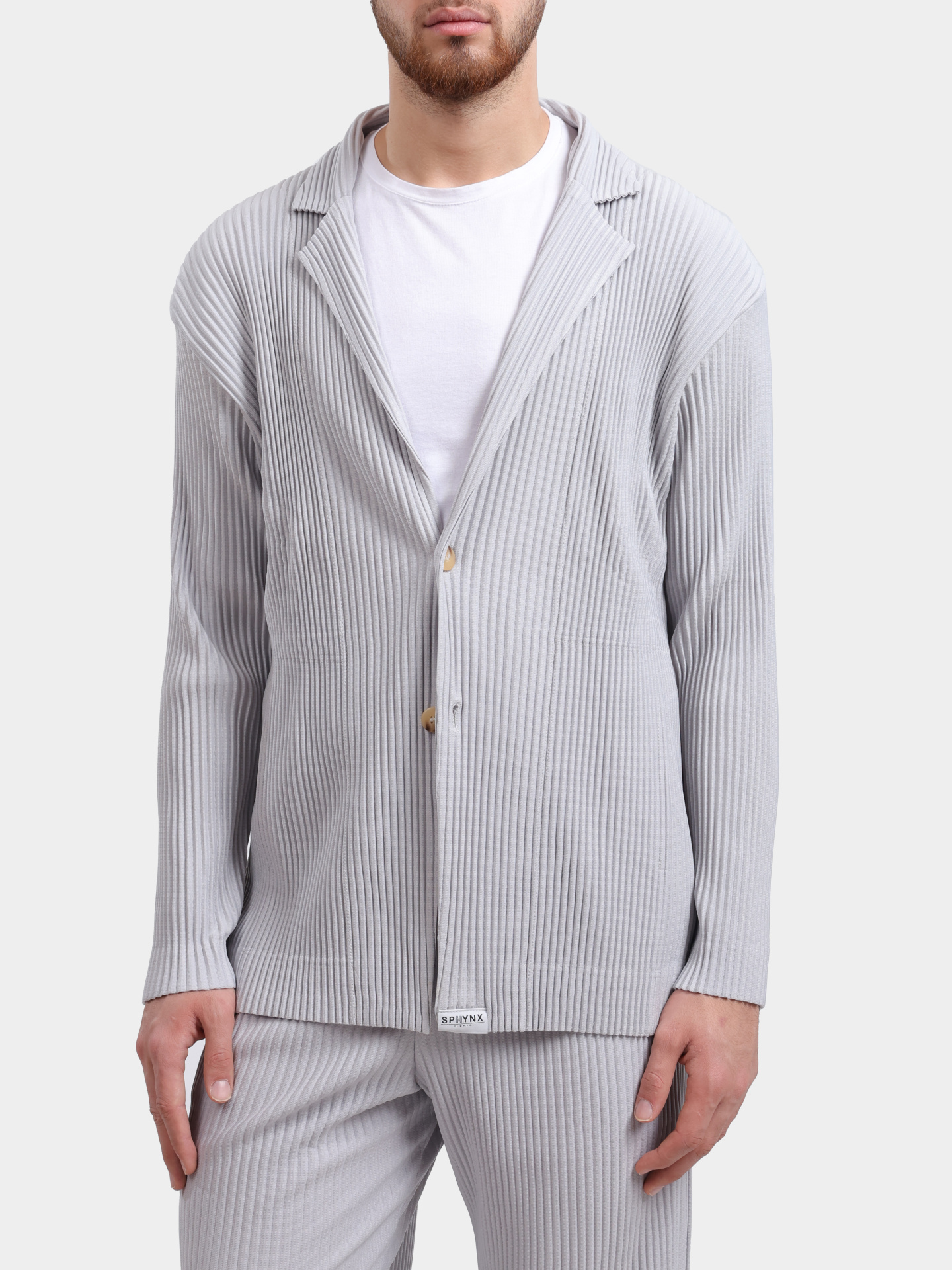 Пиджак Sphynx pleats 3876-4 светло-серый мужской плиссированный — купить в интернет-магазине Verdistore