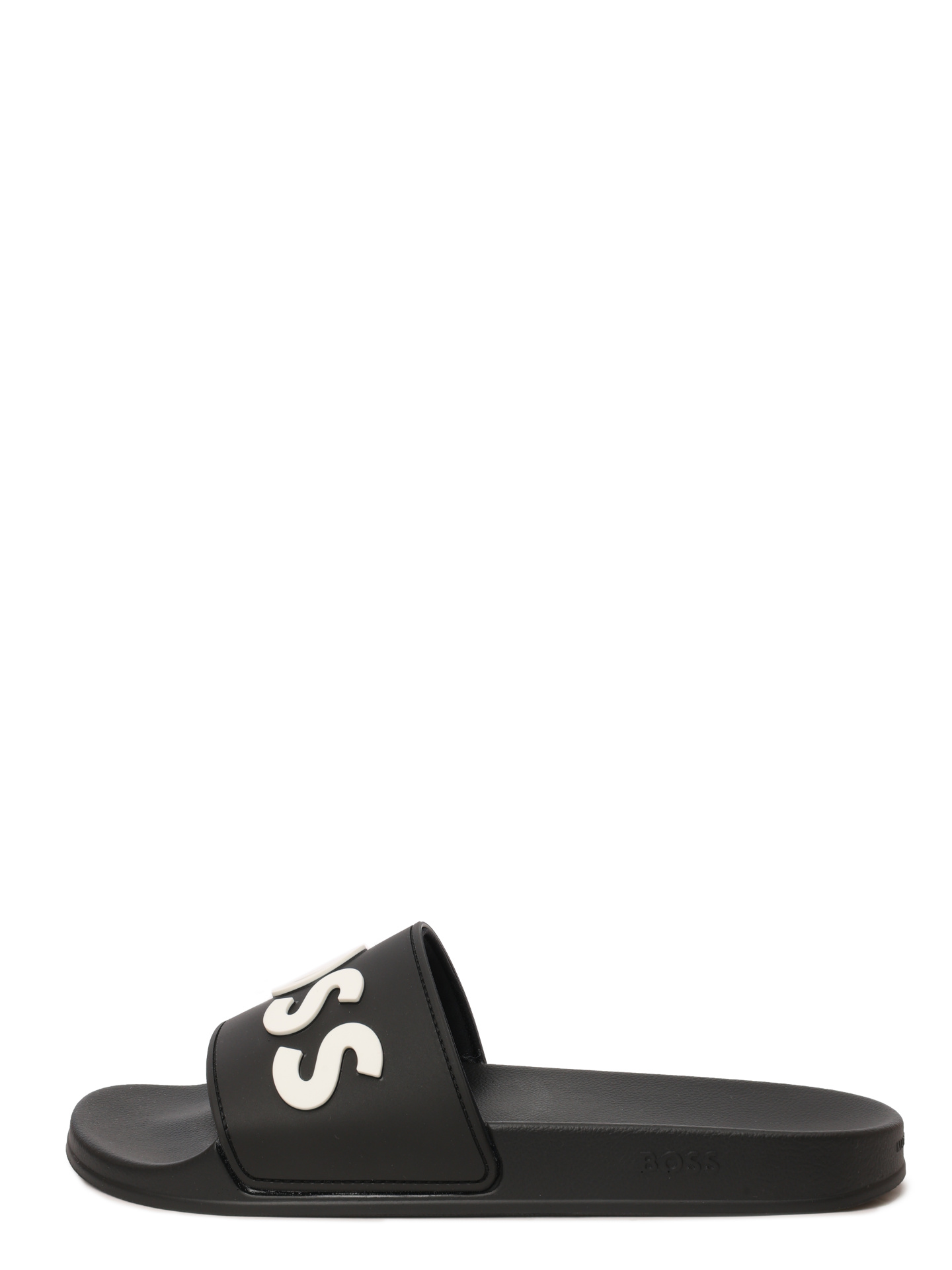 Шлепанцы черные резиновые с белым логотипом на союзке — купить в интернет-магазине Verdistore