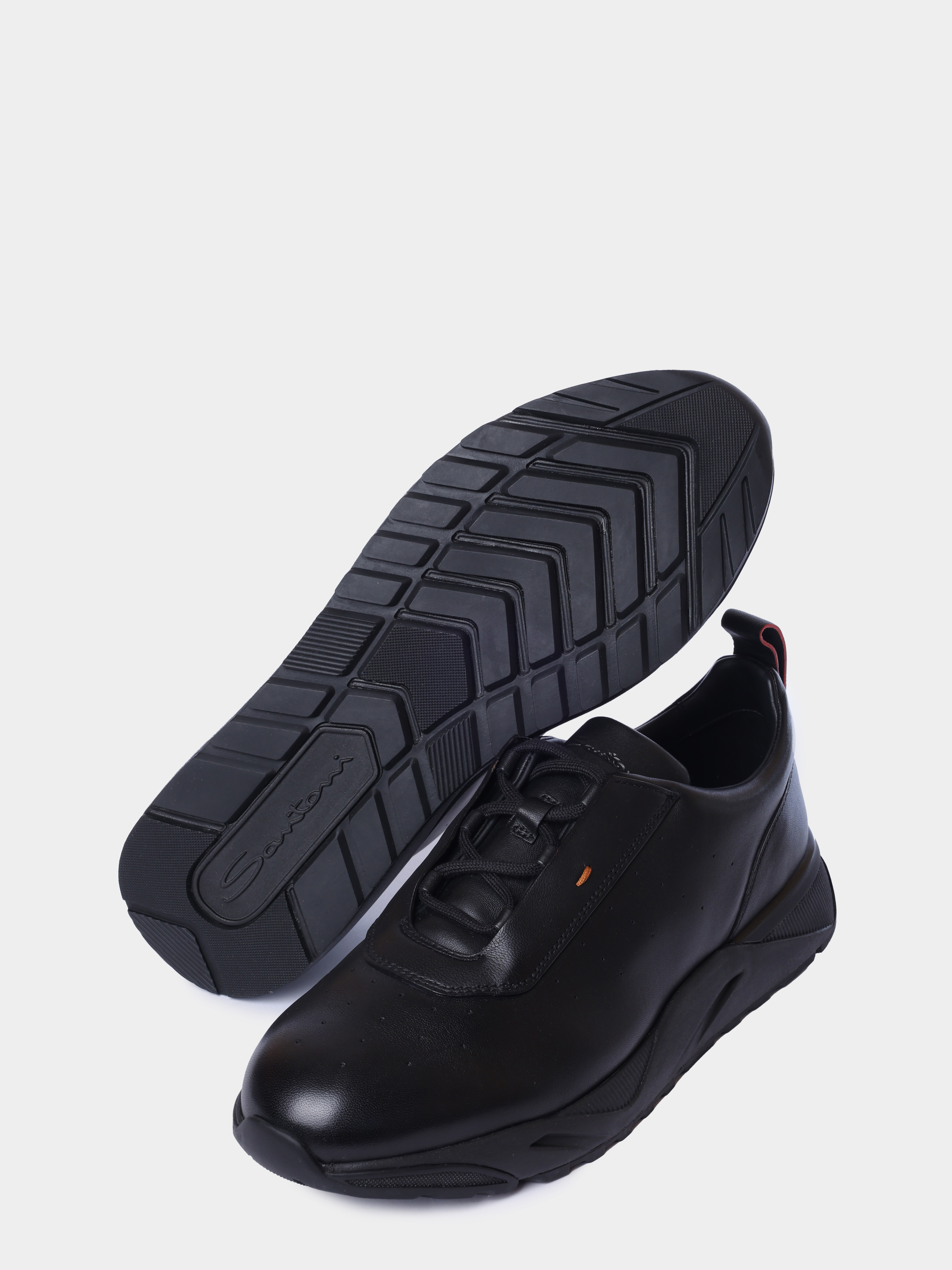 Кроссовки Santoni MBIG22027NERTESMN01 кожаные мужские — купить в интернет-магазине Verdistore