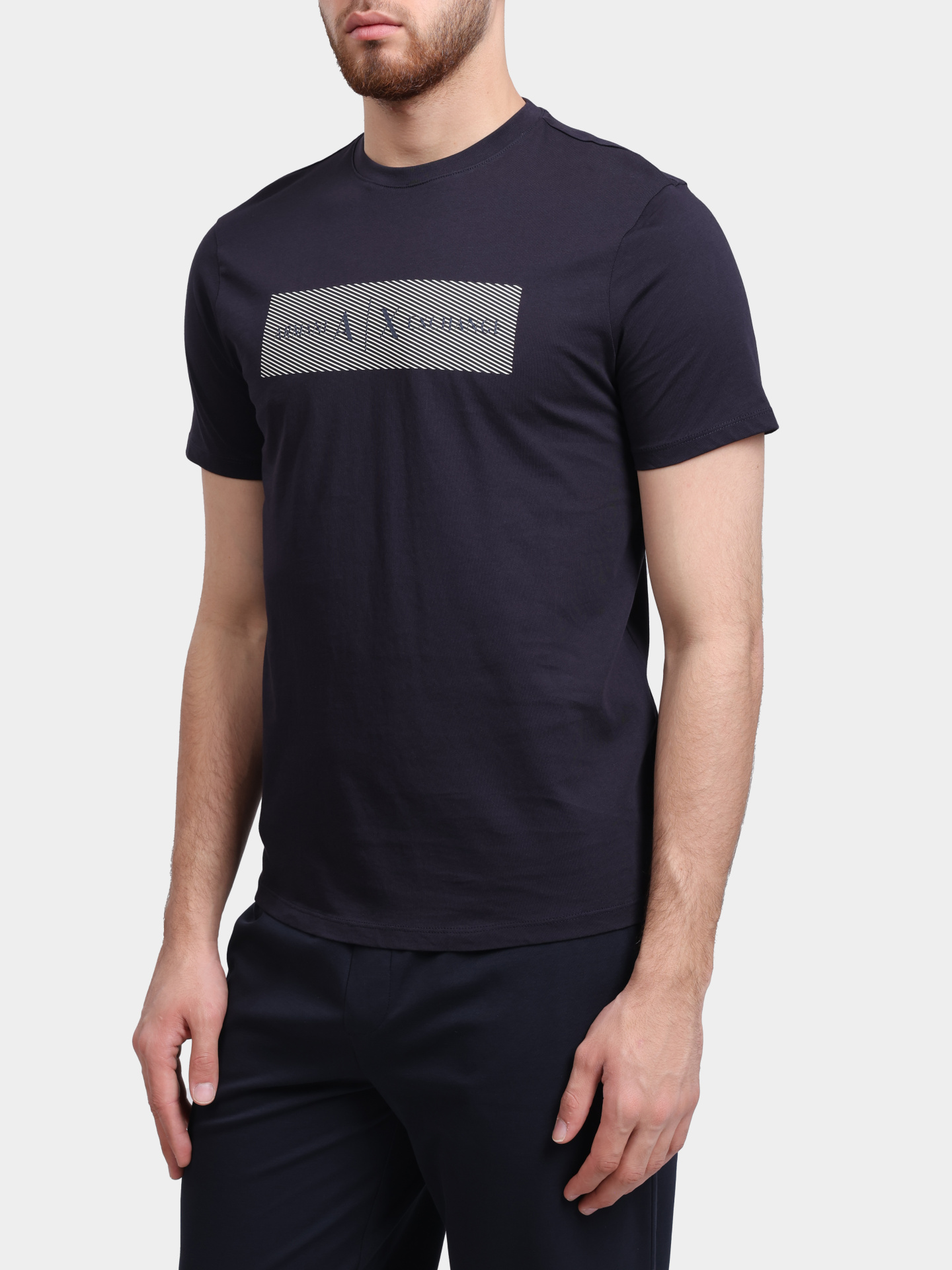 Футболка Armani Exchange XM002472 AF10356 UB101 темно-синяя мужская — купить в интернет-магазине Verdistore