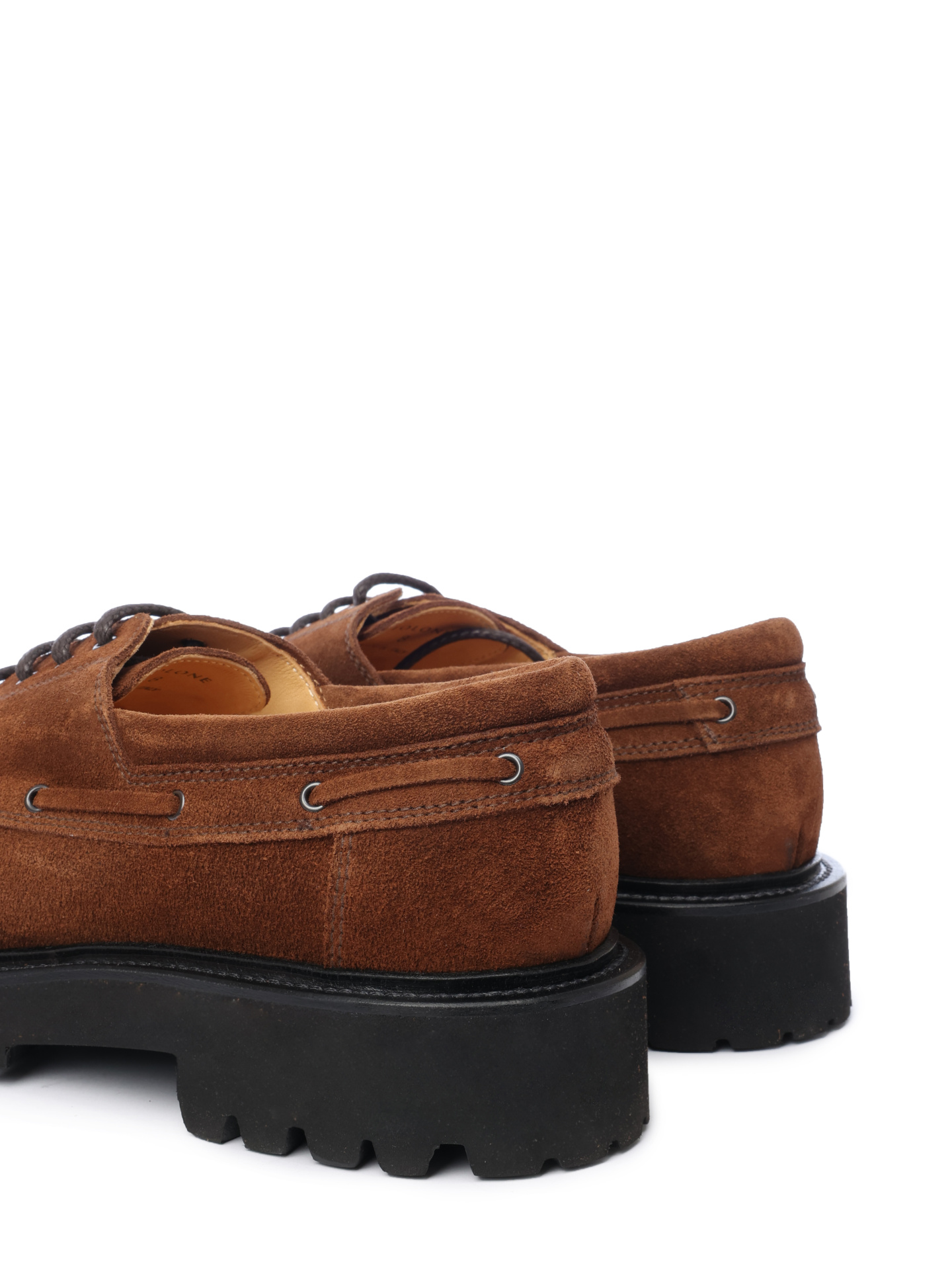 Дерби коричневые с высоким каблуком на массивной подошве — купить в интернет-магазине Verdistore