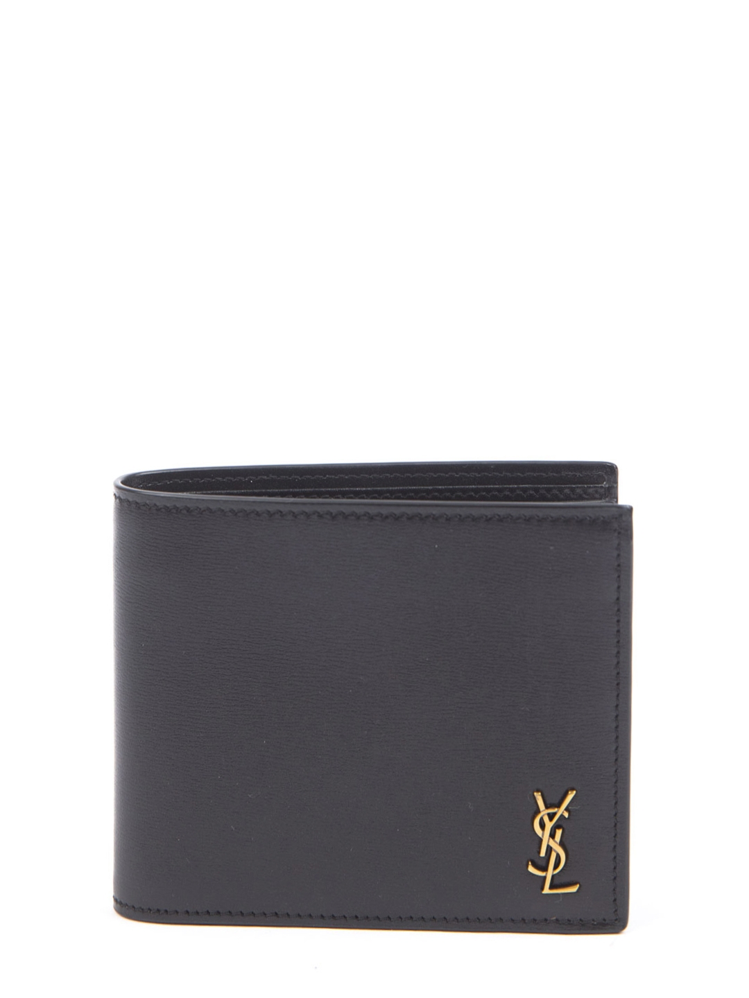 Кожаное портмоне с золотым логотипом и карманами — купить в интернет-магазине Verdistore