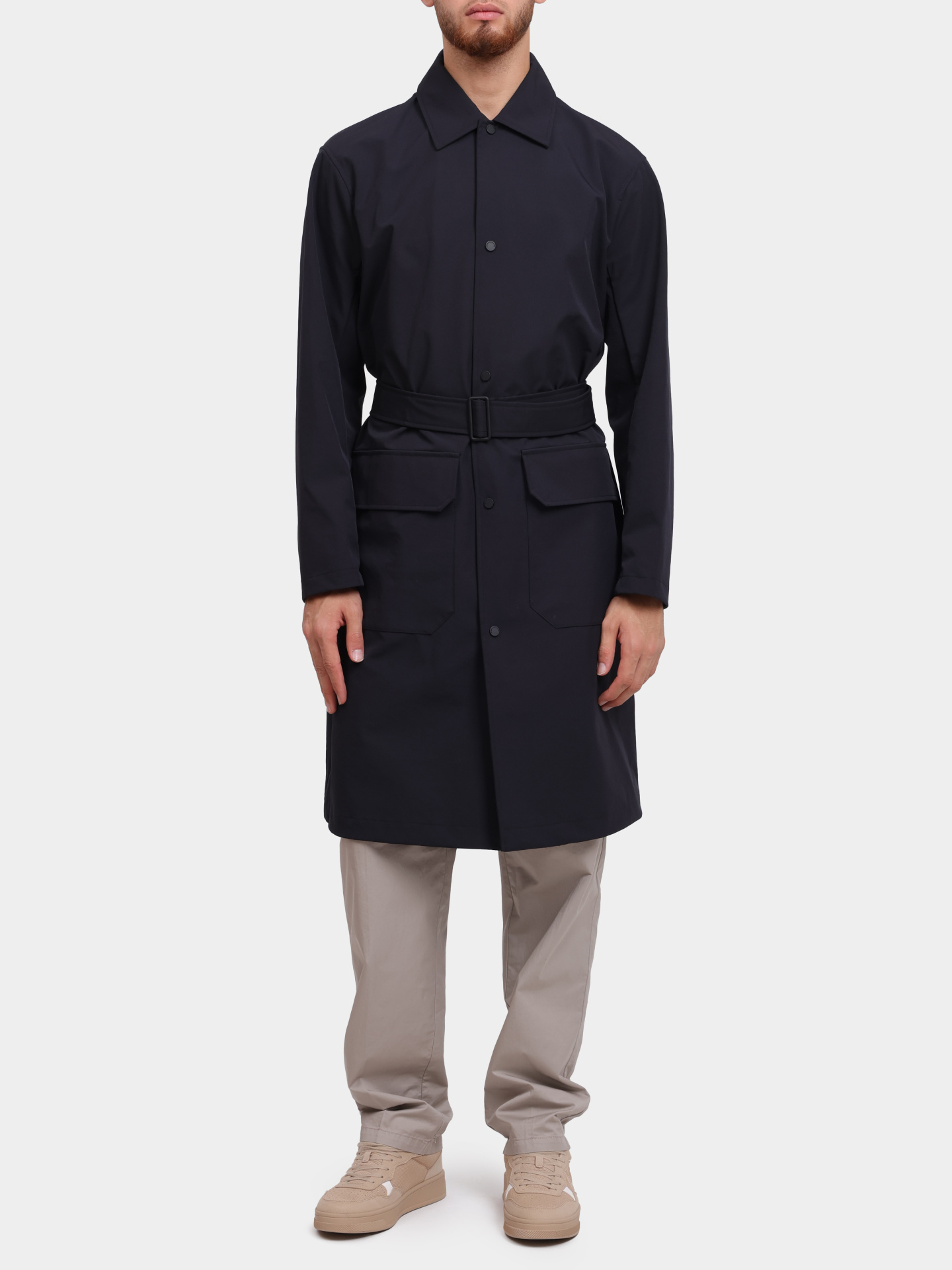 Плащ Armani Exchange XM000414 AF13132 UB101 темно-синий мужской прямого силуэта — купить в интернет-магазине Verdistore