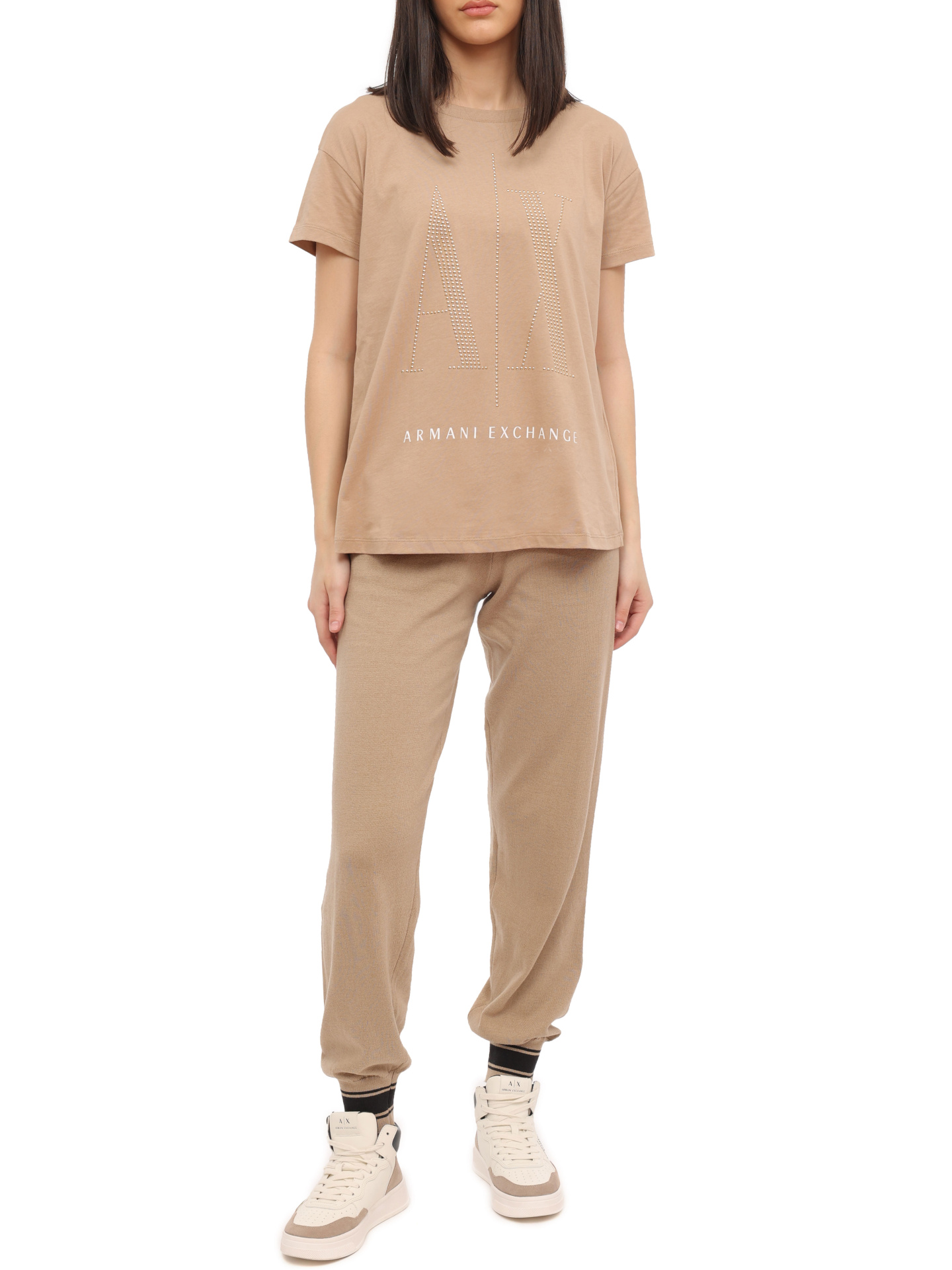 Брюки Armani Exchange 6RYP2K YMX3Z 0748 трикотажные женские с манжетами — купить в интернет-магазине Verdistore