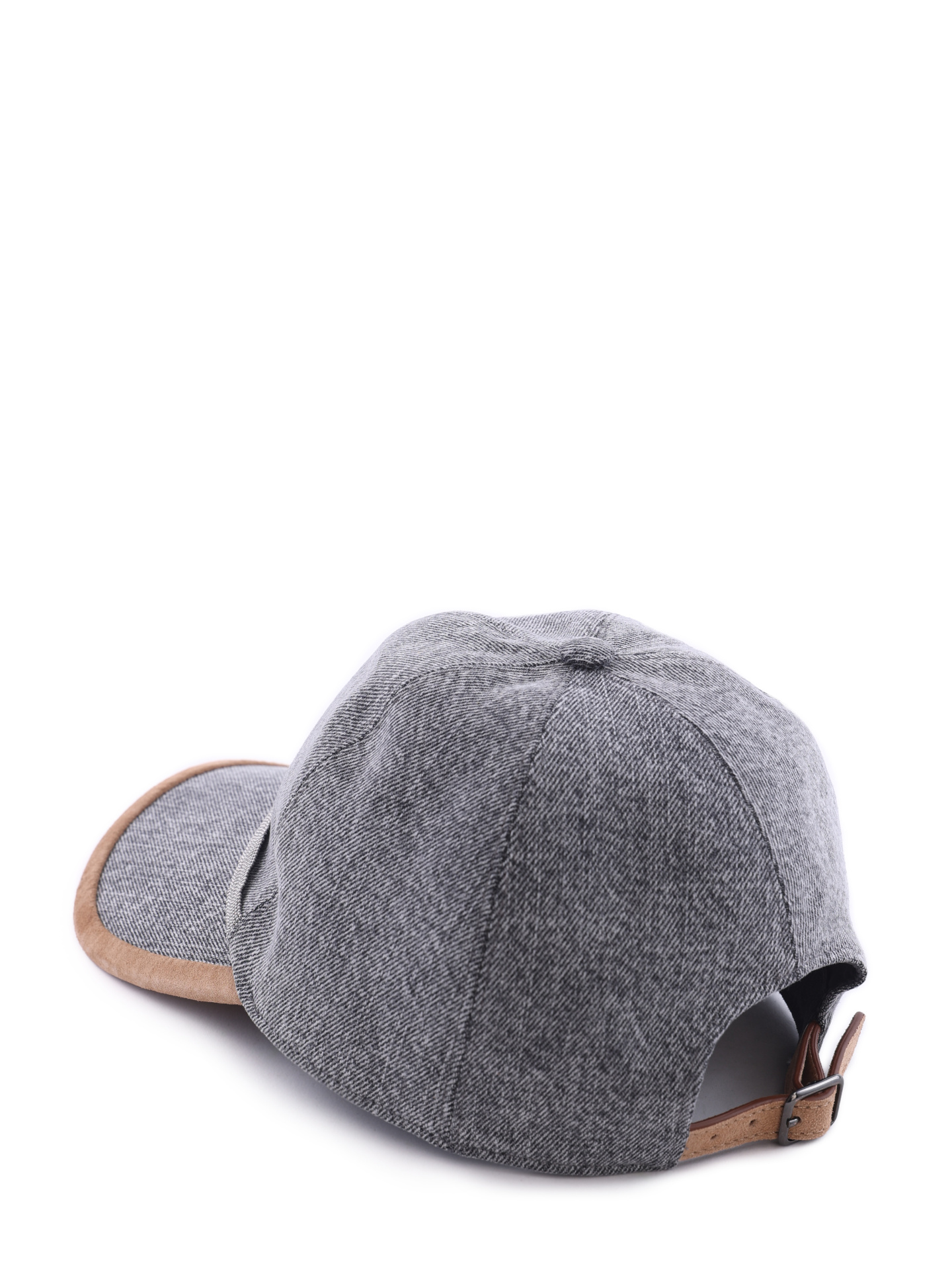 Бейсболка Brunello Cucinelli MCAP90172 CQJ90 серая женская с замшевой окантовкой — купить в интернет-магазине Verdistore