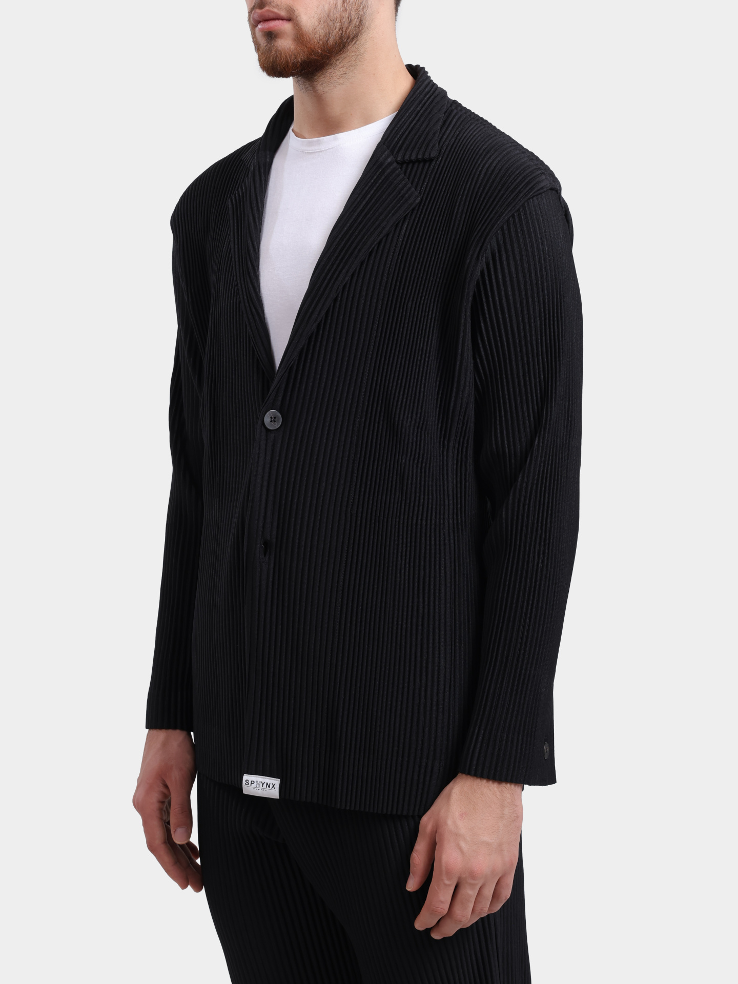 Пиджак Sphynx pleats 3876-1 черный мужской плиссированный  — купить в интернет-магазине Verdistore