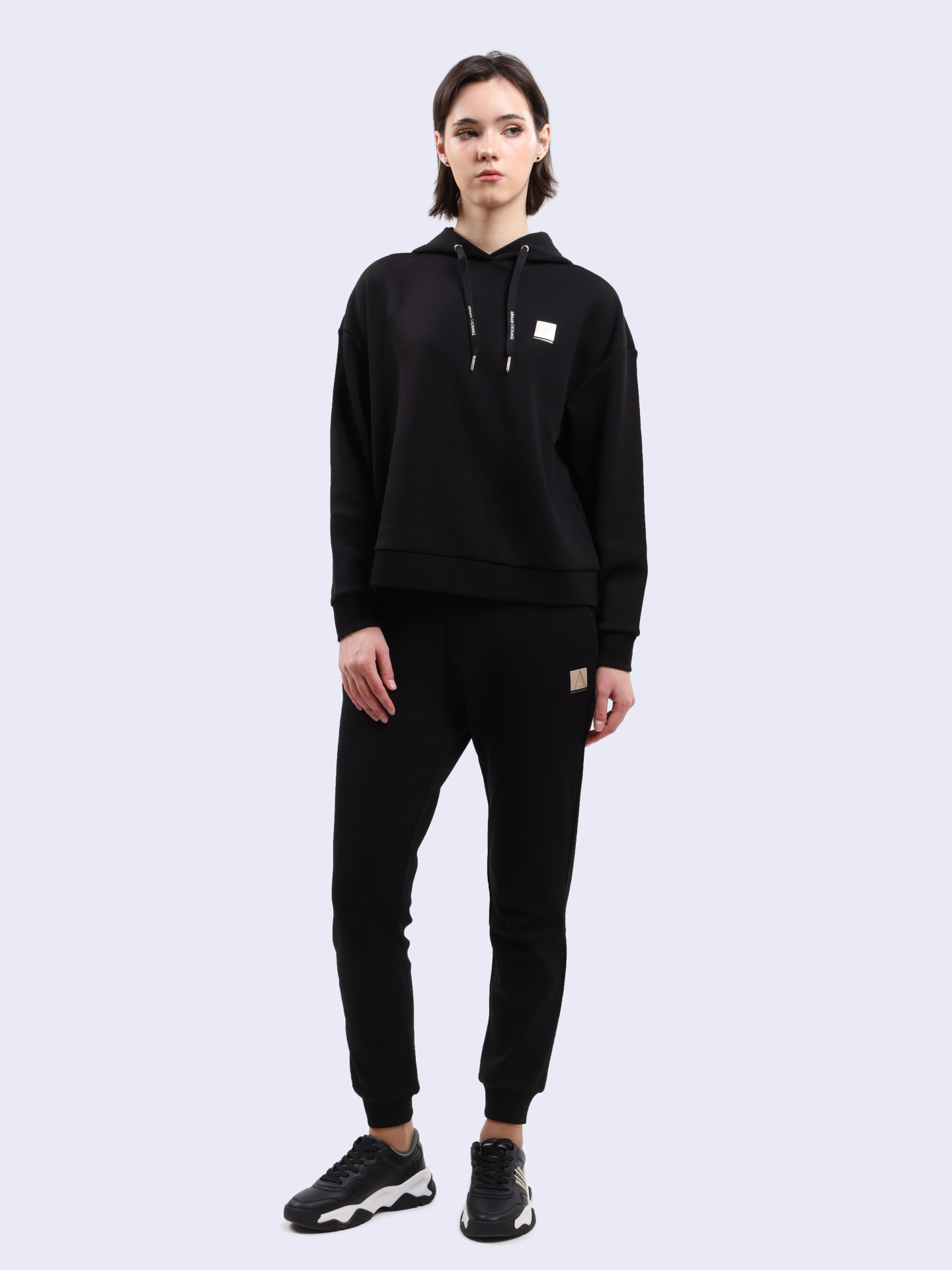 Брюки спортивные Armani Exchange 6DYP82 YJFYZ 1200 черные женские — купить в интернет-магазине Verdistore