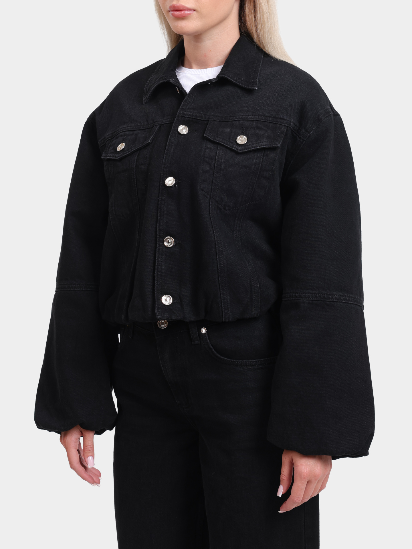 Куртка UF5221 D0287 87469 укороченная хлопковая черная — купить в интернет-магазине Verdistore