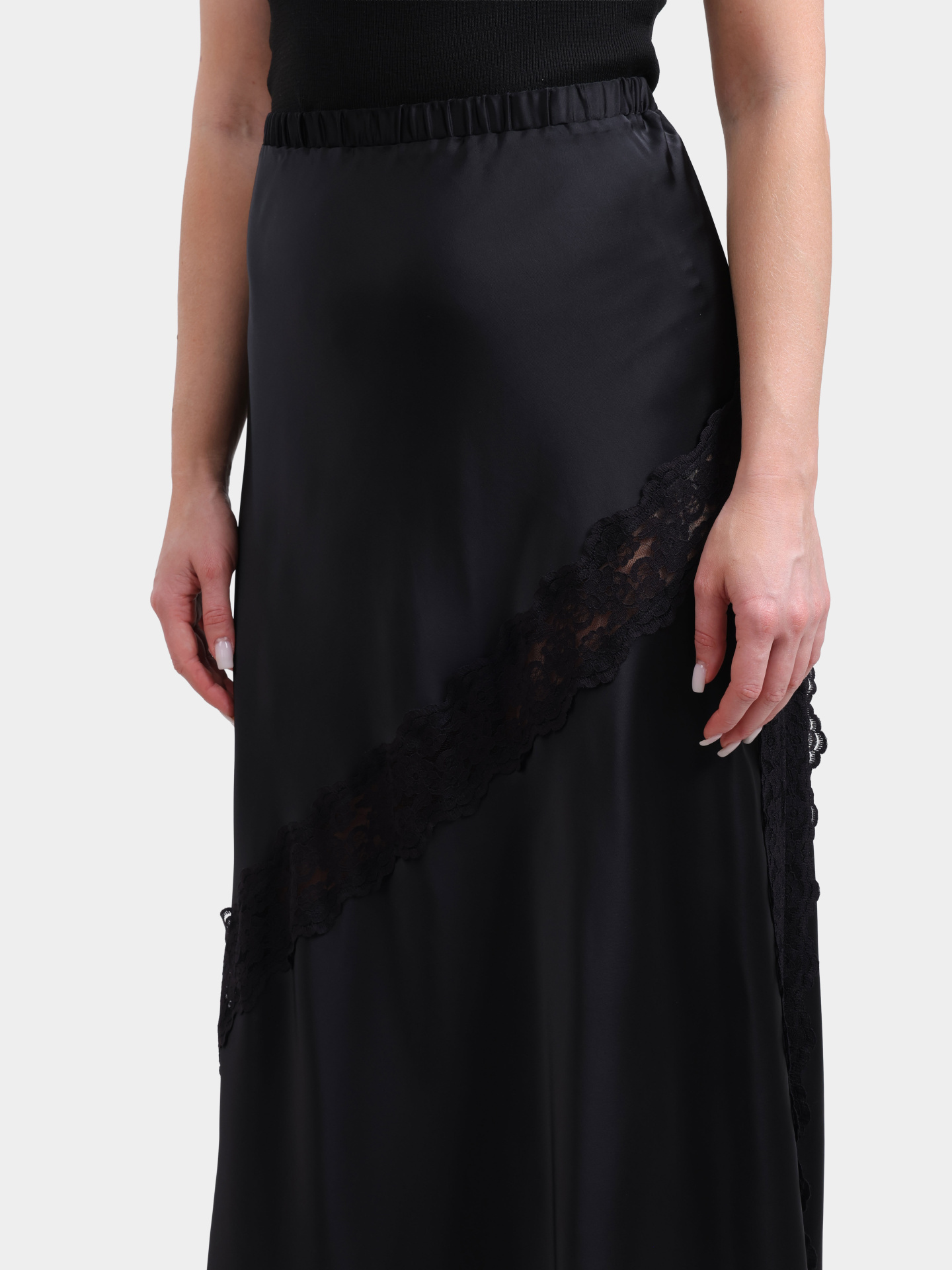 Юбка Hugo 50553545 001 атласная женская с кружевами — купить в интернет-магазине Verdistore