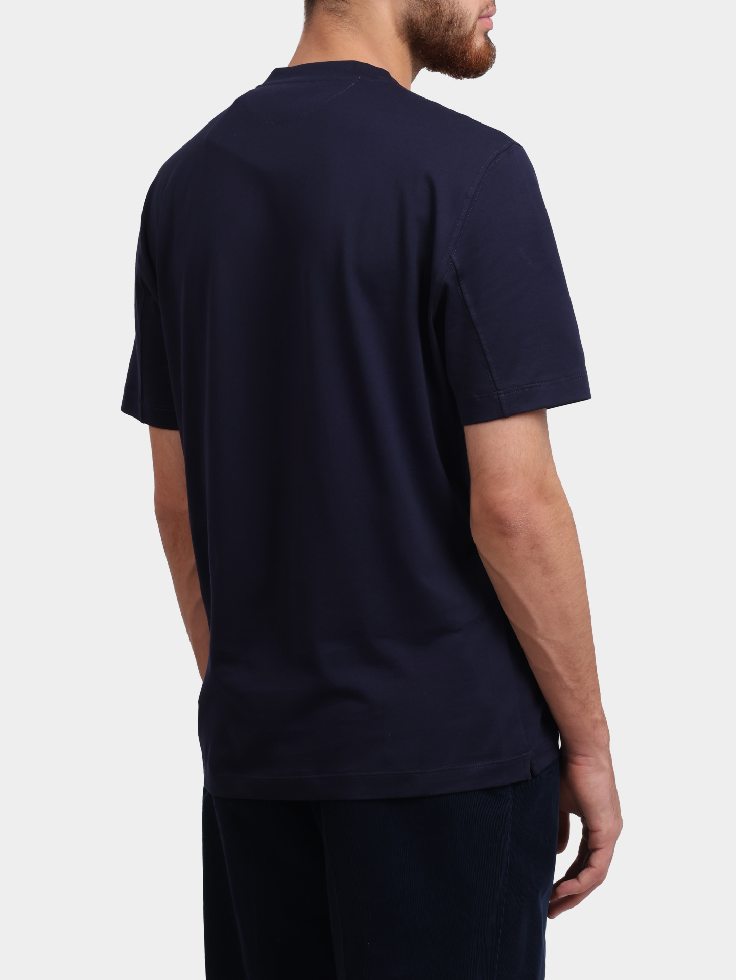 Футболка Brunello Cucinelli M0B138440 C6134 синяя мужская с логотипом — купить в интернет-магазине Verdistore