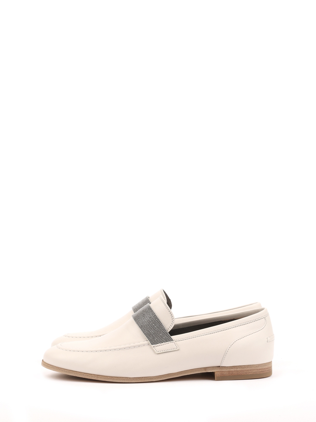 Лоферы Brunello Cucinelli MZBGC1961 C2976 молочные женские из кожи — купить в интернет-магазине Verdistore