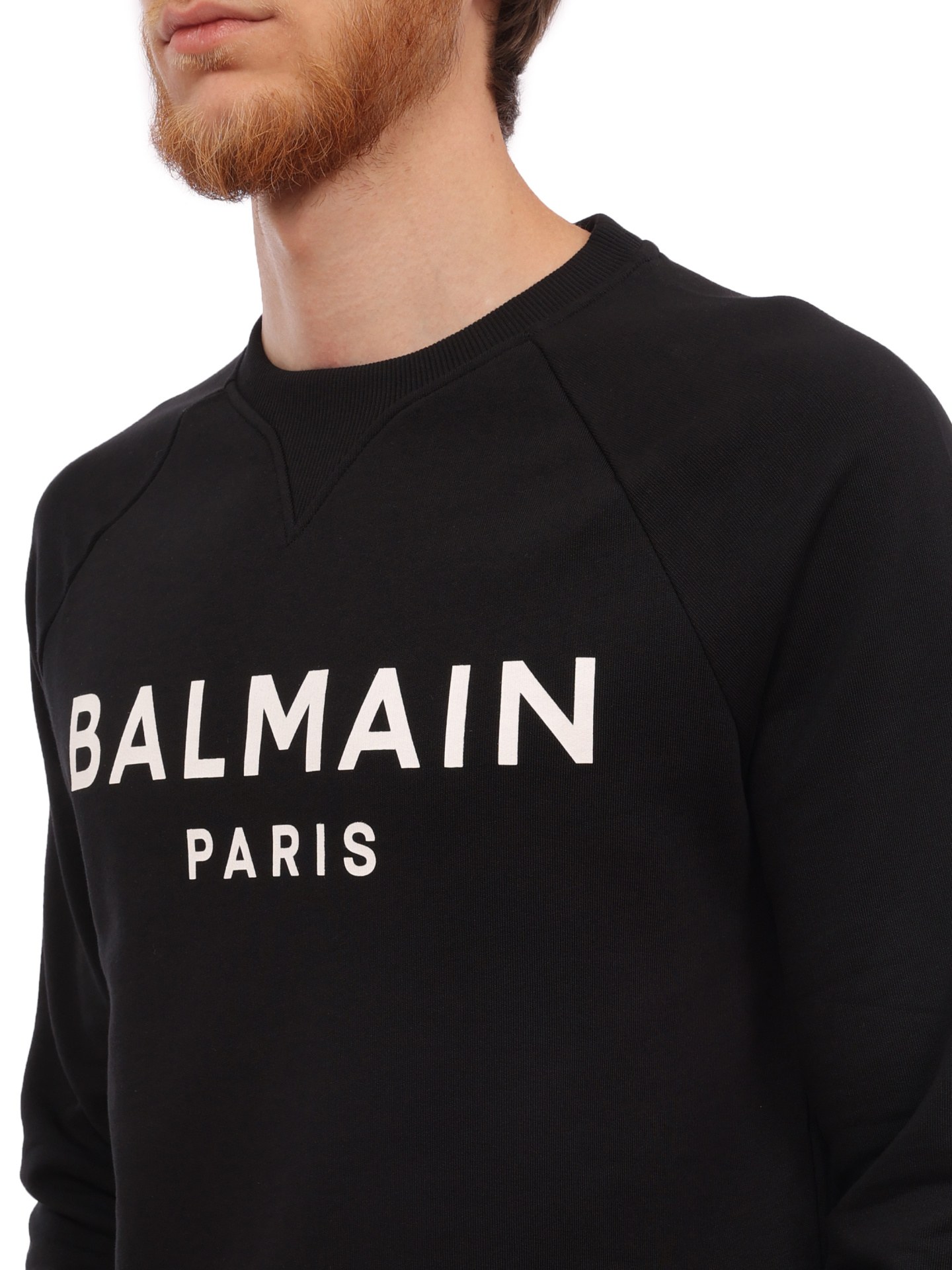 Свитшот Balmain BH1JQ005BB65 EAВ черный мужской с логотипом — купить в интернет-магазине Verdistore