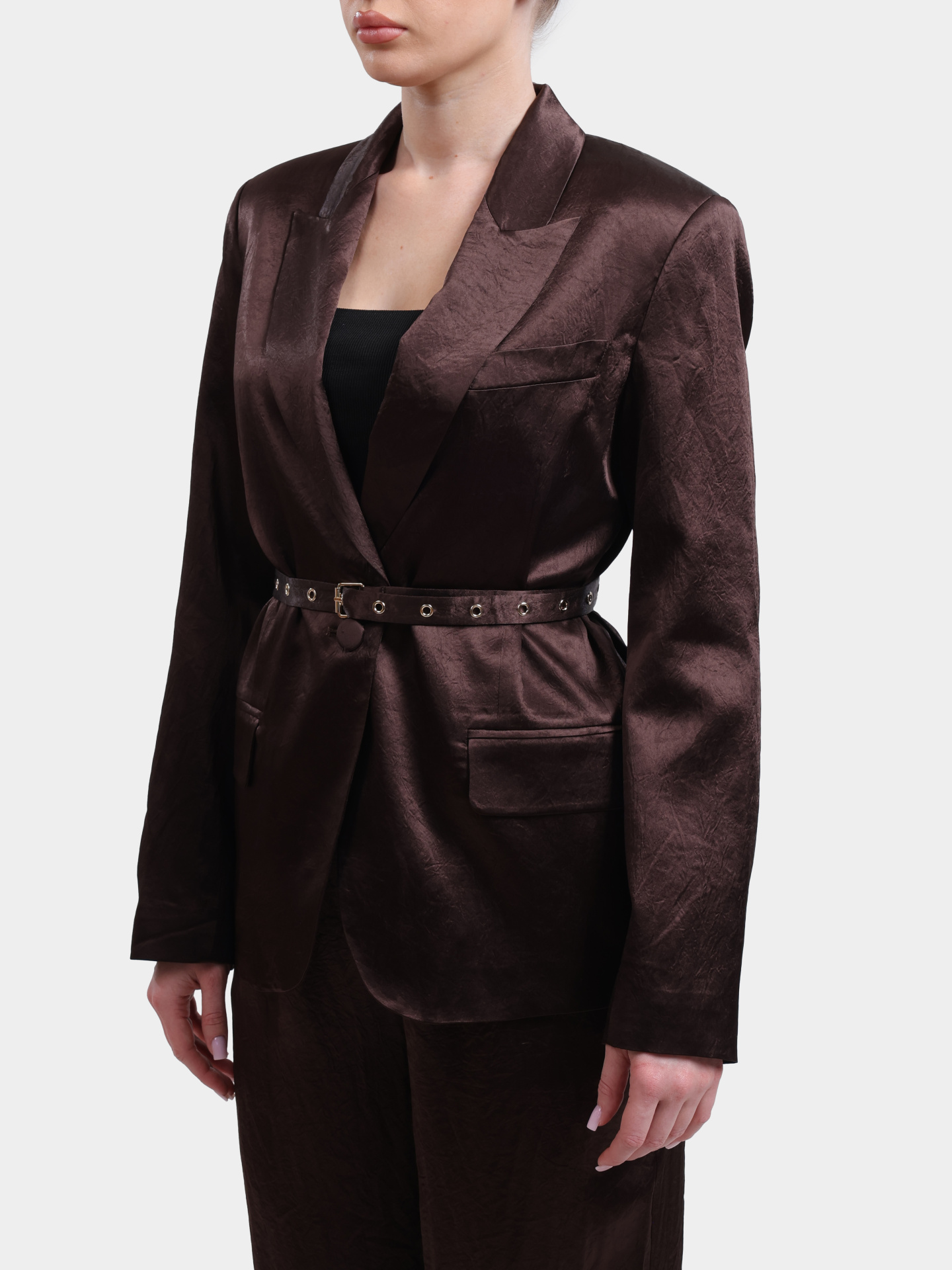 Жакет Liu-Jo CA6146 Т450А Р9576 коричневый женский с поясом  — купить в интернет-магазине Verdistore