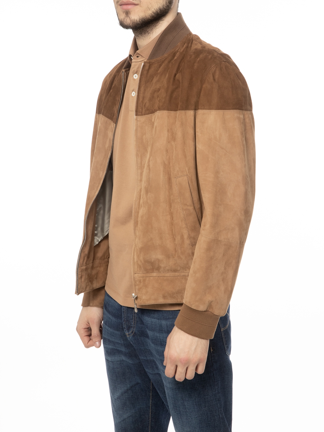 Бомбер Brunello Cucinelli MPCLN1806 замшевый мужской — купить в интернет-магазине Verdistore