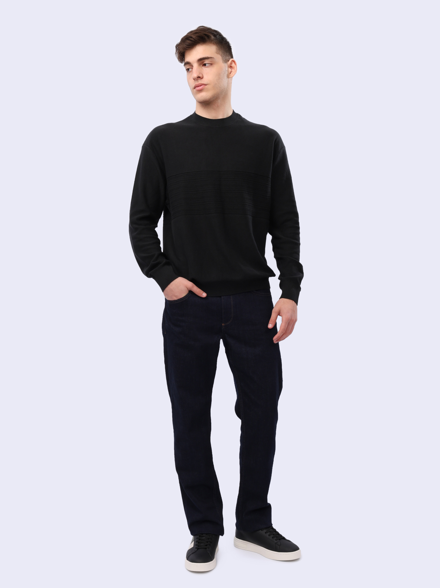 Свитер Armani Exchange 6DZM6J ZMQ7Z 1200 черный мужской из хлопка — купить в интернет-магазине Verdistore