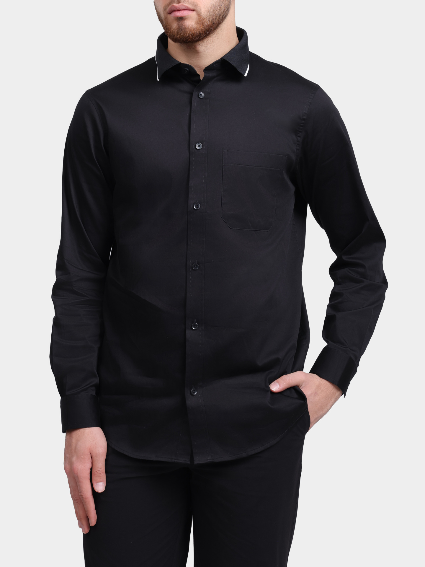Рубашка Armani Exchange XM001819 AF10192 UC001 черная мужская — купить в интернет-магазине Verdistore