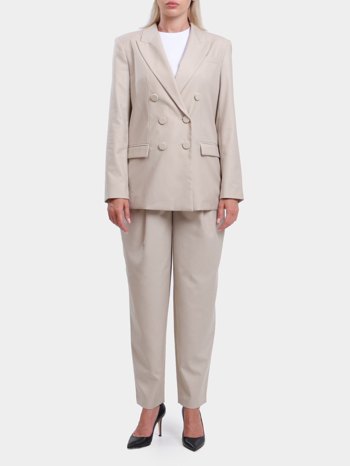 Брюки Armani Exchange XW000222 AF10855 U1095 бежевые женские  — купить в интернет-магазине Verdistore