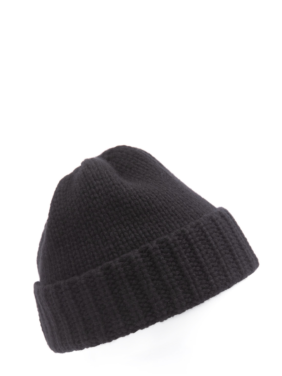 Кашемировая шапка с широким отворотом черная  — купить в интернет-магазине Verdistore