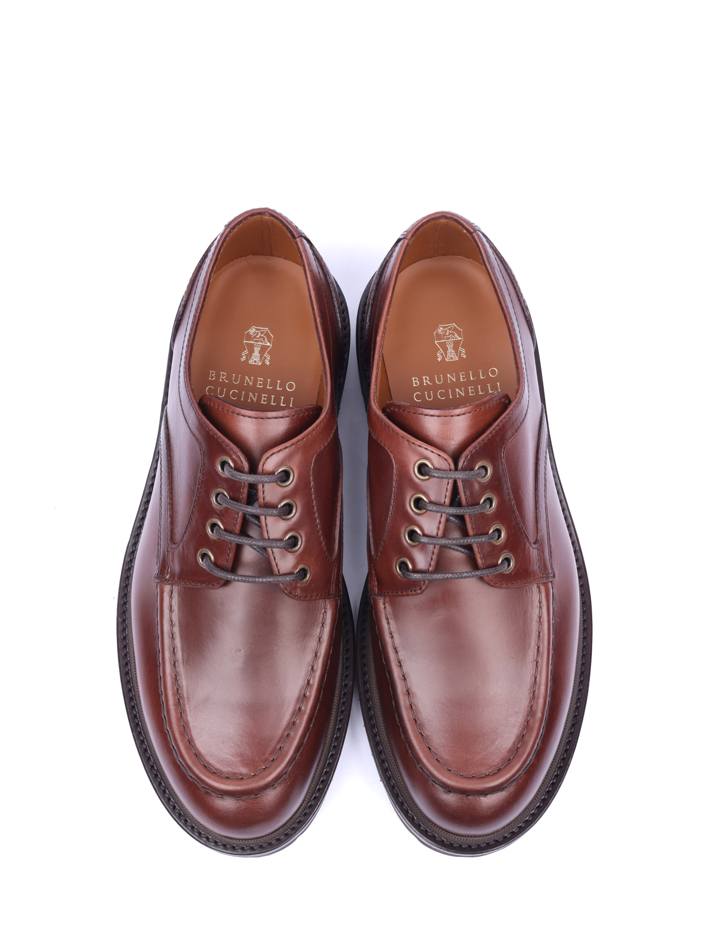 Дерби Brunello Cucinelli MZUCHRG814 C6396 коричневые мужские — купить в интернет-магазине Verdistore