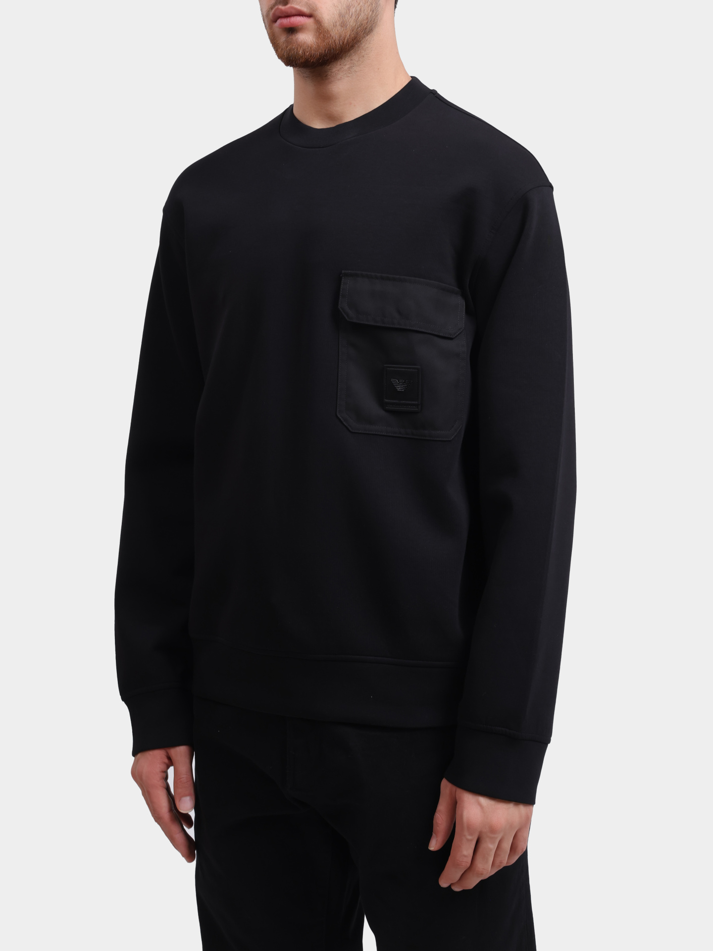 Свитшот Emporio Armani EM002925 AF10013 UC001 черный мужской — купить в интернет-магазине Verdistore