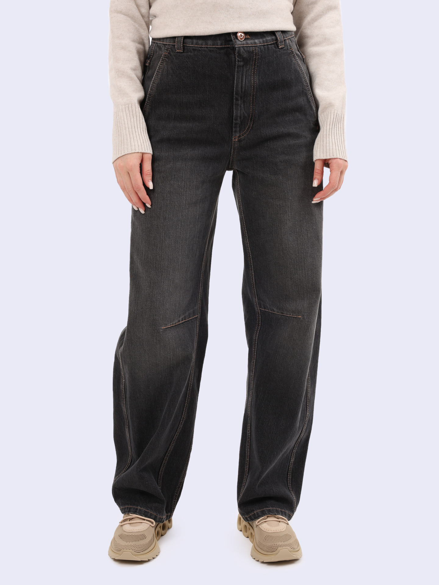 Джинсы Brunello Cucinelli MA095P5932 C8999 широкие женские — купить в интернет-магазине Verdistore