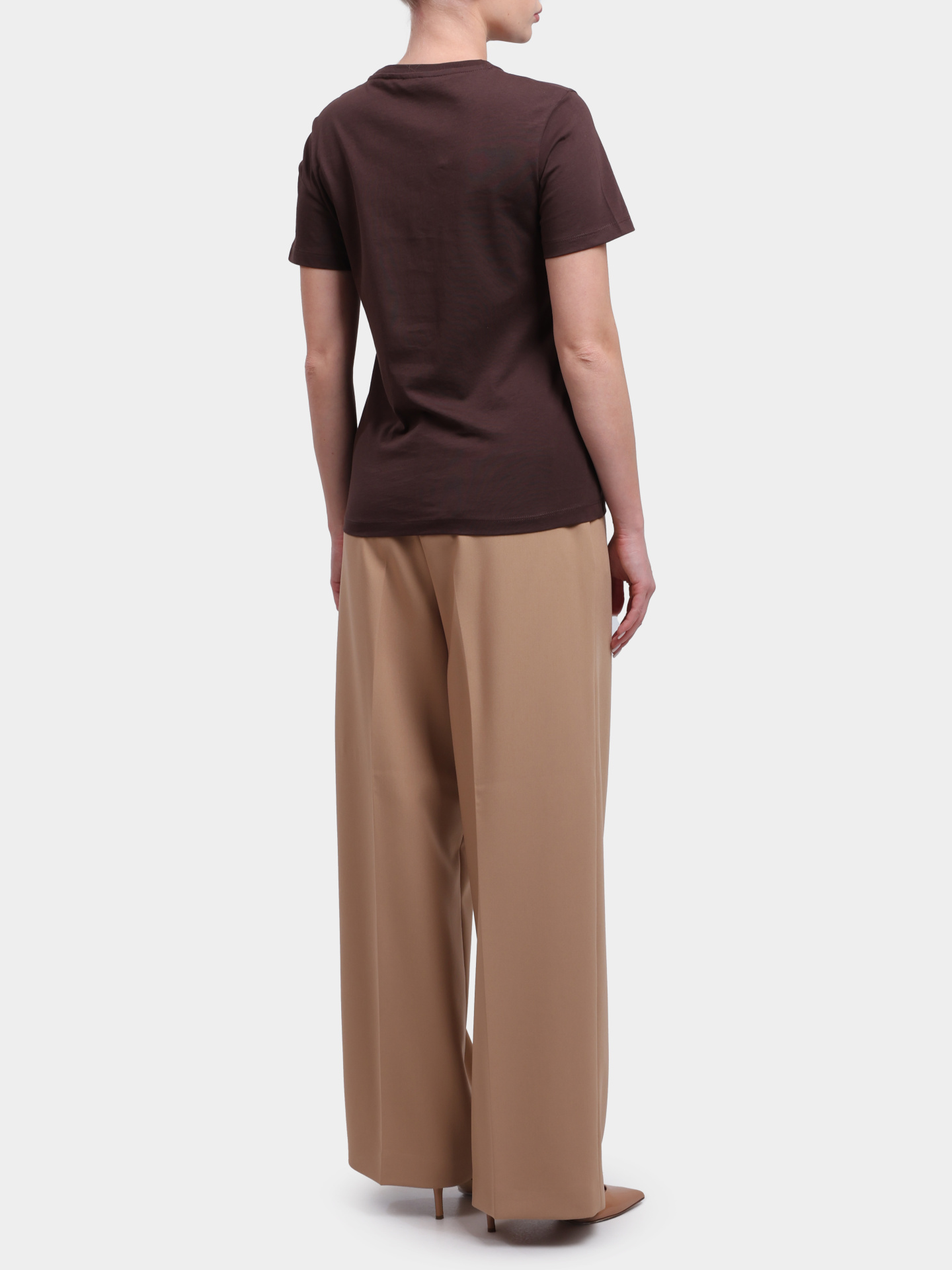 Футболка 58 254JE58Tori 10018228 201 темно-коричневая женская приталенная — купить в интернет-магазине Verdistore