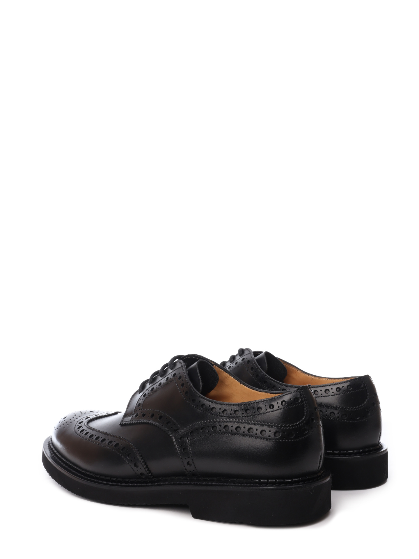 Дерби черные кожаные с каблуком и приподнятым носком  — купить в интернет-магазине Verdistore