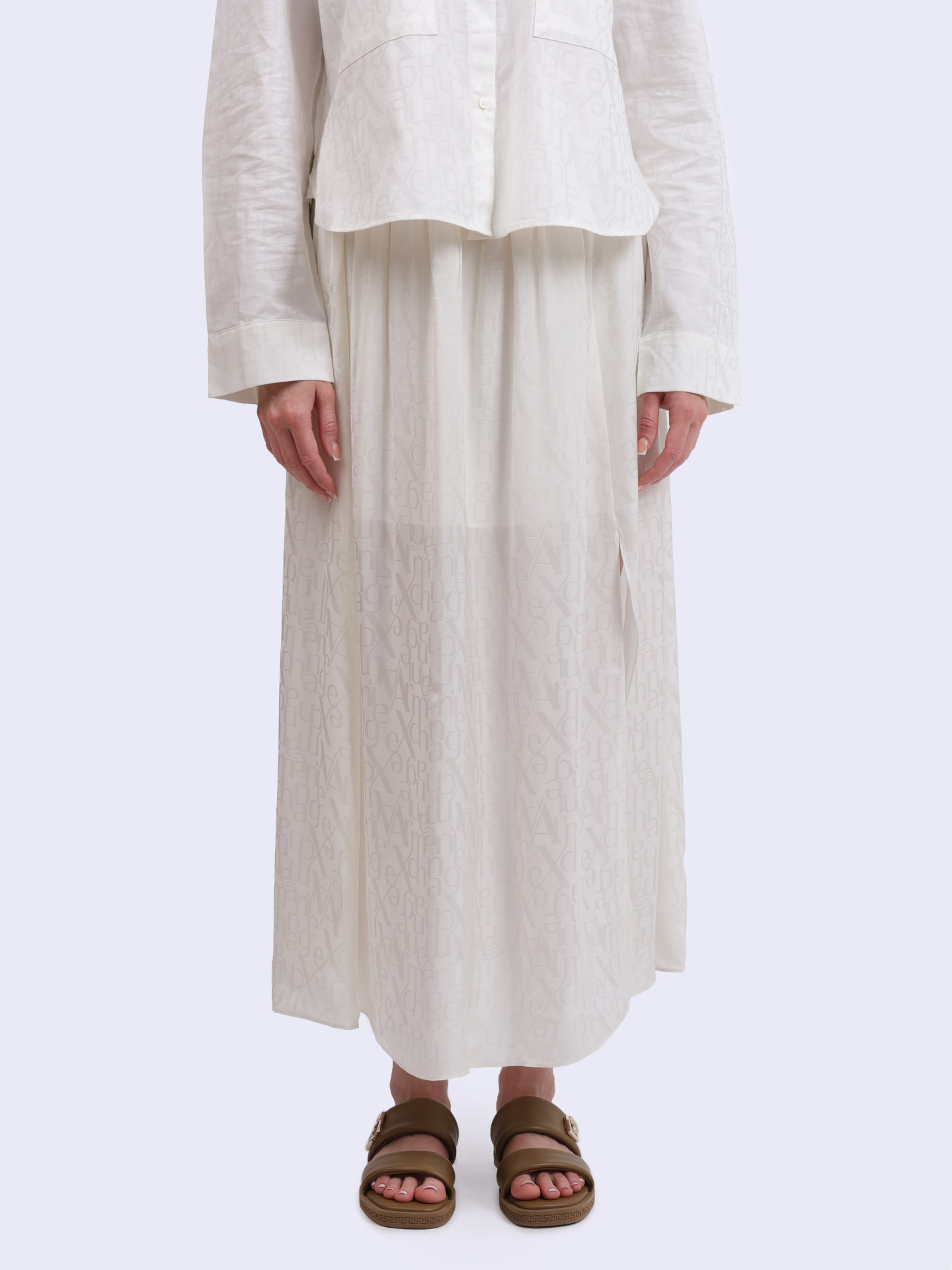 Юбка Armani Exchange XW000348 AF10842 F0015 белая женская с разрезом — купить в интернет-магазине Verdistore