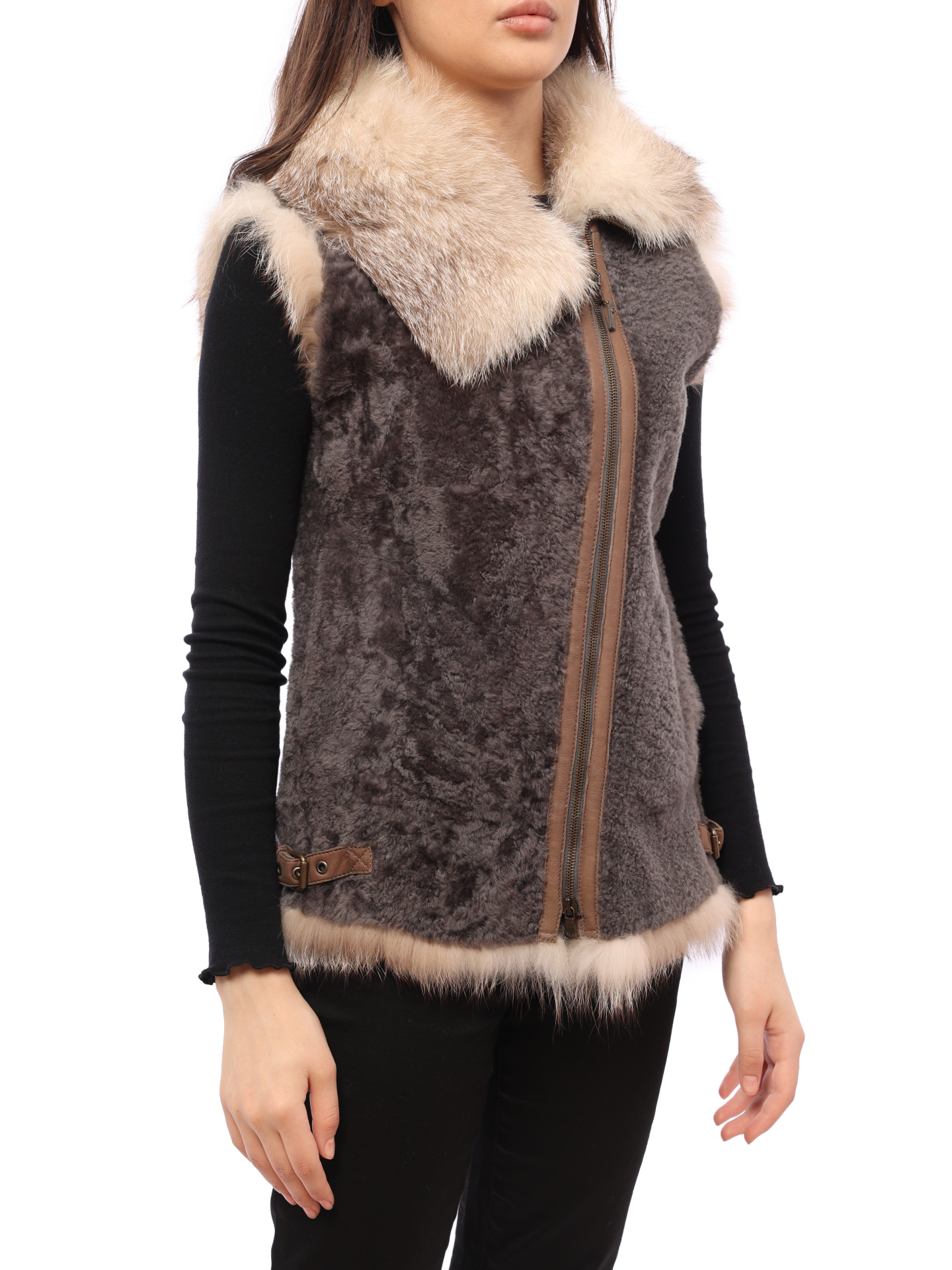 Жилет Brunello Cucinelli MPMNB2057 меховой женский — купить в интернет-магазине Verdistore