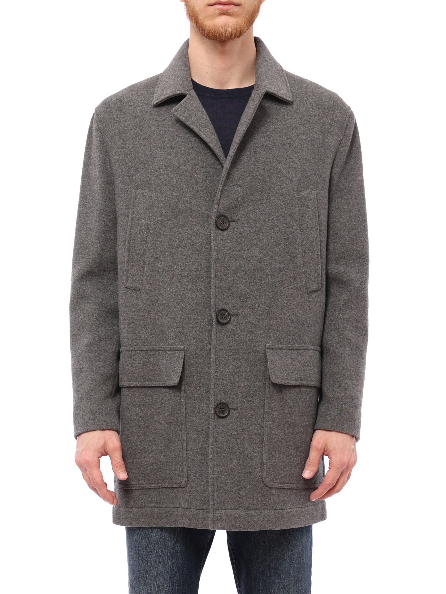 Пальто Brunello Cucinelli MT4979090 С202 серое мужское кашемировое — купить в интернет-магазине Verdistore