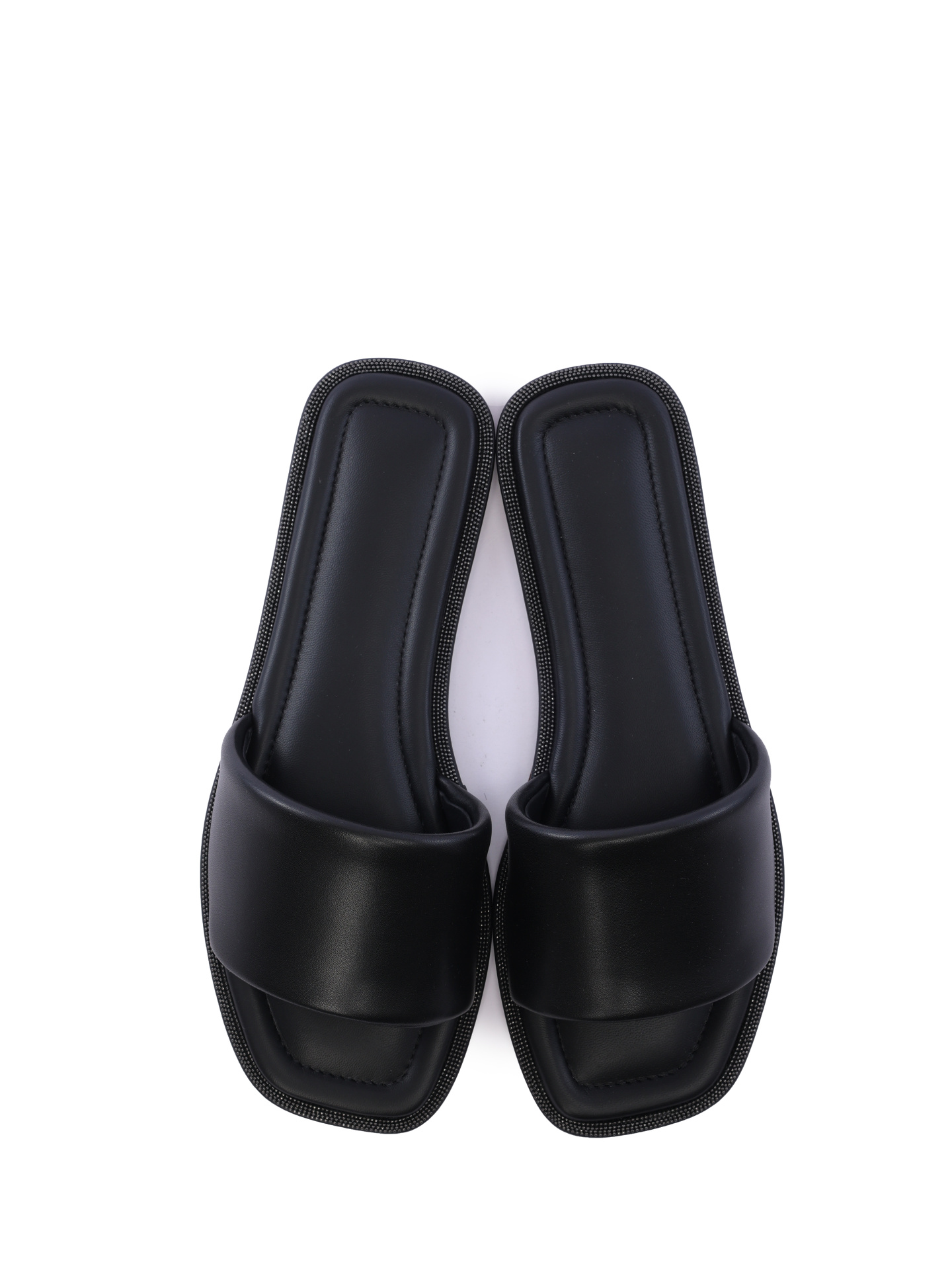 Шлепанцы Brunello Cucinelli MZCWCB1358 C101 черные женские из кожи — купить в интернет-магазине Verdistore