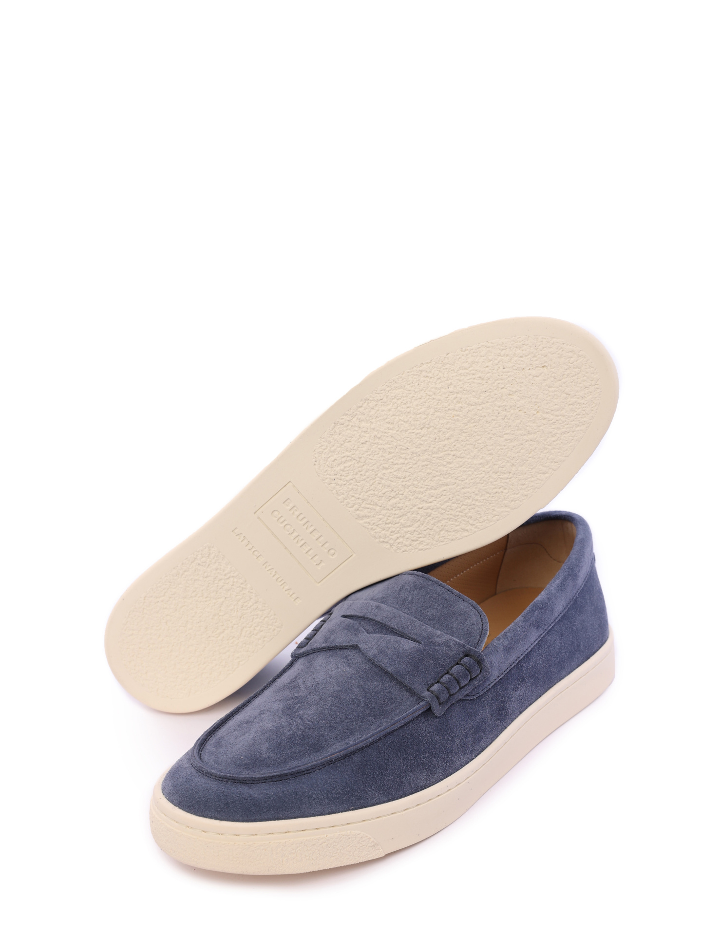 Лоферы Brunello Cucinelli MZUSILN285 C7665 синие мужские из замши — купить в интернет-магазине Verdistore